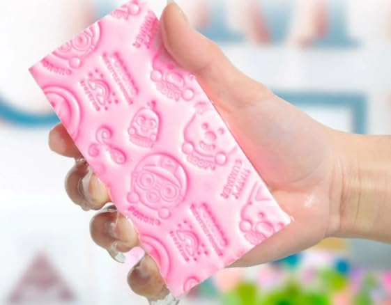 ImegaZ Ultra Soft Exfoliating Bath Sponge - Pack of 4 | Gentle Body Scrubber for Smooth Skin, Adults & Kids | Perfect for Shower, Spa & Sensitive Skin Care