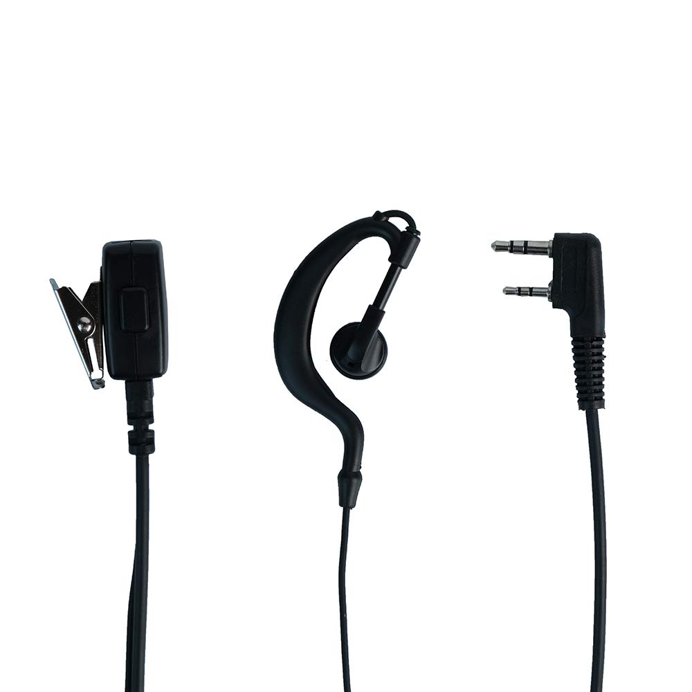 10 Pack G-Shaped Earpiece Headsets for BaoFeng UV-5R, BF-888S, Kenwood, Wouxun, Puxing, Linton Two-Way Radios - Compatible with Walkie Talkies TK-3230 (10 Packs) - Ideal for Security, Construction, and Outdoor Communication