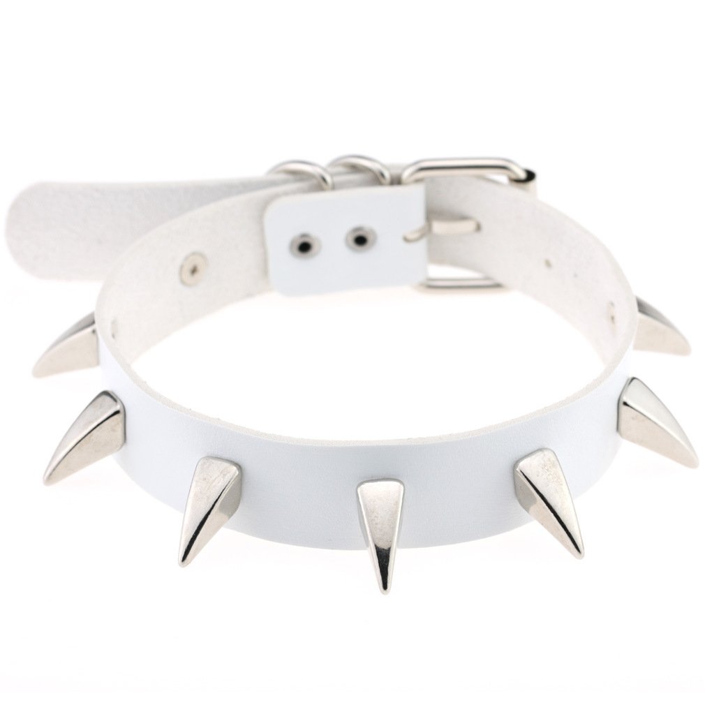 Women's Punk Leather Choker Necklace with Rivets - Adjustable Rocker Collar for Halloween & Gothic Fashion | Perfect for Concerts, Parties & Edgy Outfits