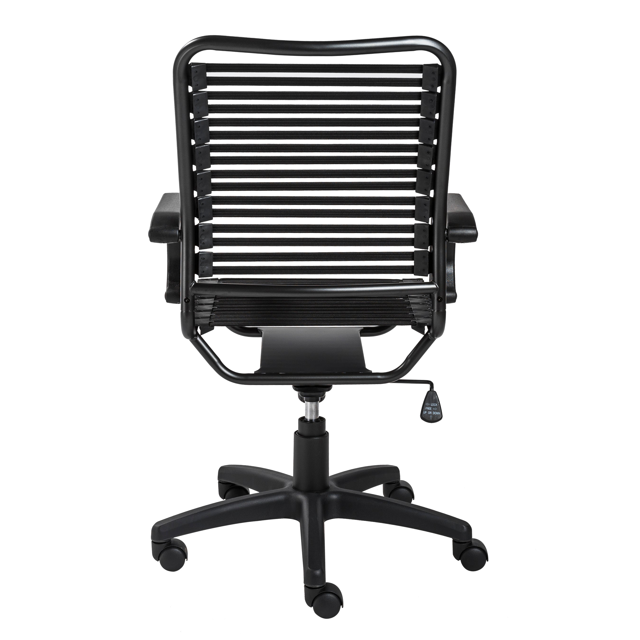 Allison Bungie Flat High Back Office Chair - Black Mesh with Graphite Frame & Base | Ergonomic Desk Chair for Home Office, Gaming & Workspace