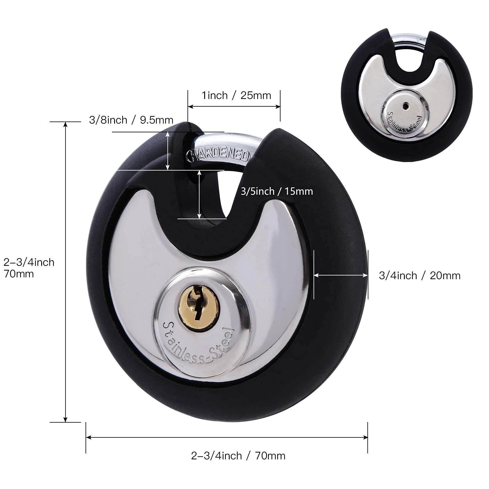 4 Digit Combination Disc Padlock with Keys - Heavy Duty Outdoor Lock for Storage Units, Gates, Fences & Trailers - Secure Your Valuables in Any Weather