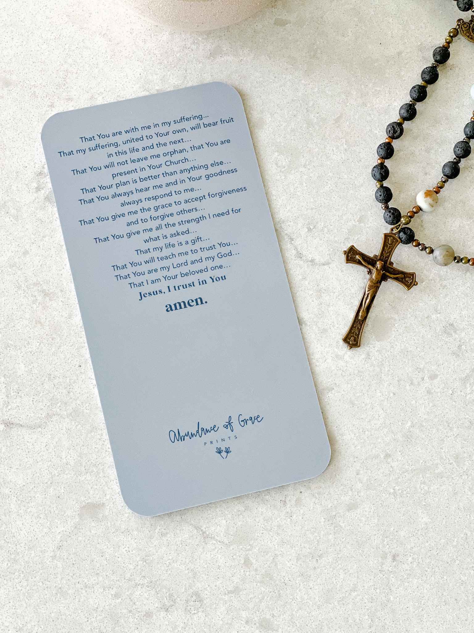 Litany of Trust Prayer Card - Inspirational Catholic Prayer Card for Faith & Devotion - Perfect for Daily Prayer, Bible Study & Spiritual Reflection