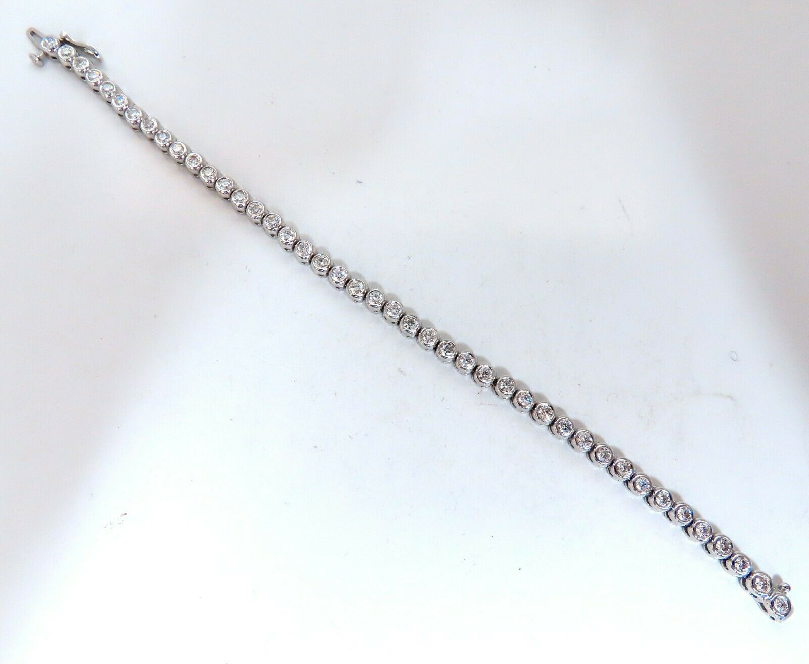 3.05ct Natural Diamond Tennis Bracelet in 14K Solid Gold - Smooth Anti-Catch Design for Women's Elegant Everyday Wear & Special Occasions