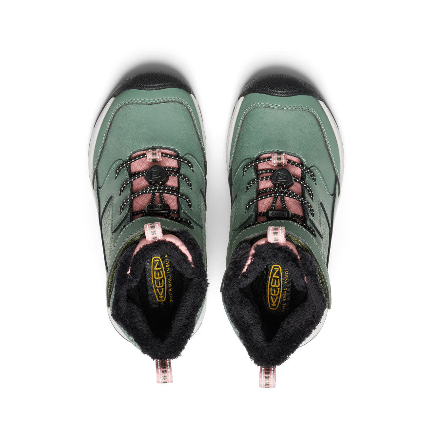 Little Kids' Skua Waterproof Winter Boots - Dark Forest & Rose Elegance | Warm Snow Boots for Toddlers & Preschoolers | Perfect for Snow Play, Winter Hiking & Outdoor Adventures