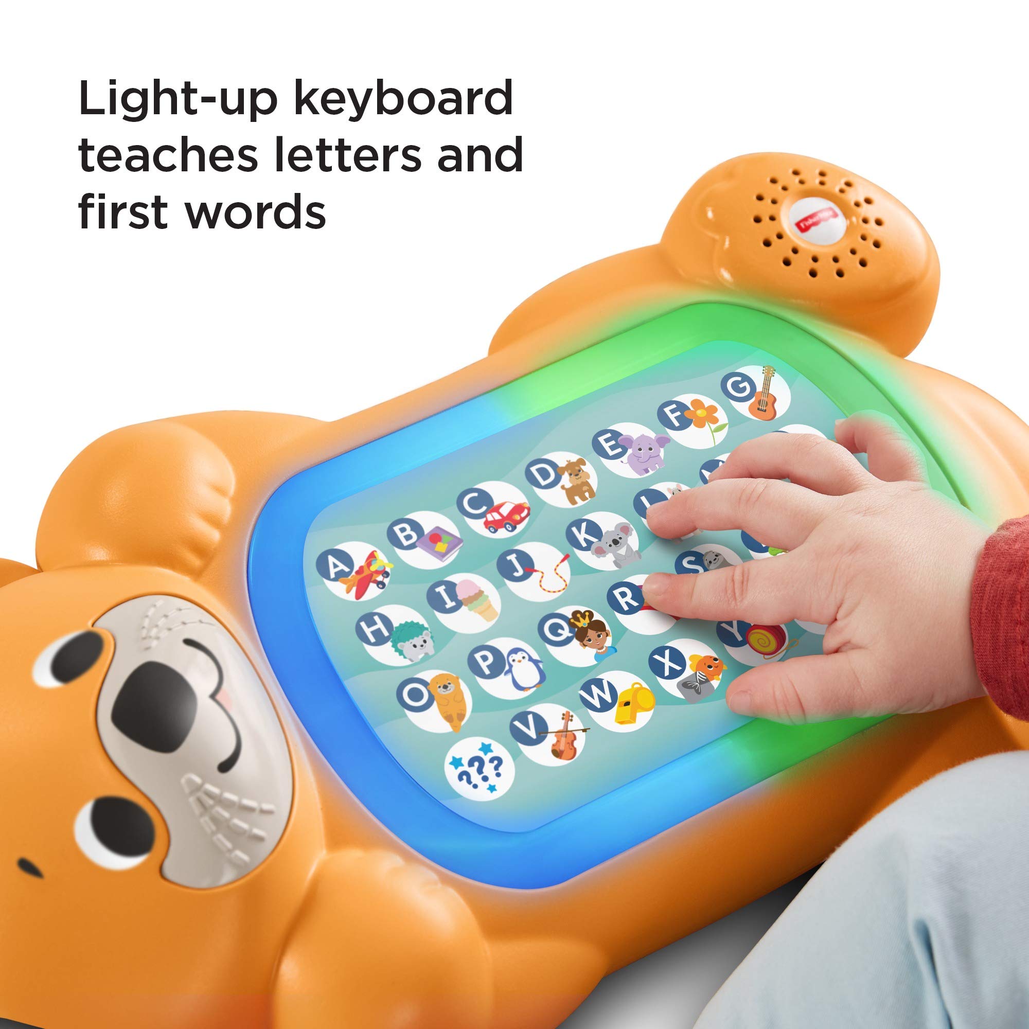 Fisher-Price Linkimals A to Z Otter - Interactive Electronic Learning Toy for Babies 9 Months & Up - Orange - Alphabet & Number Educational Play for Toddlers at Home or Daycare