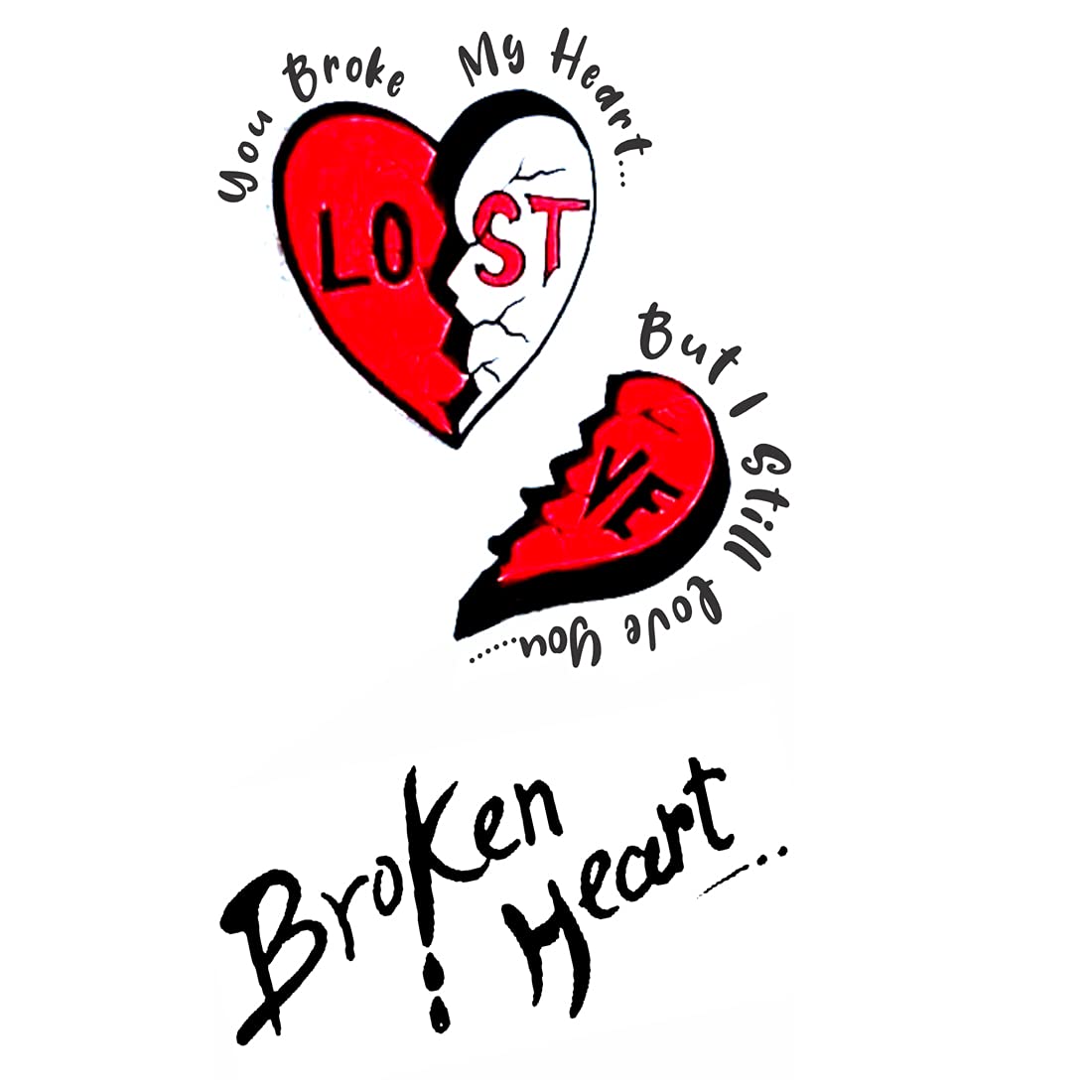 Waterproof Broken Heart Love Temporary Tattoo for Men & Women - Perfect for Parties, Weddings & Romantic Date Nights