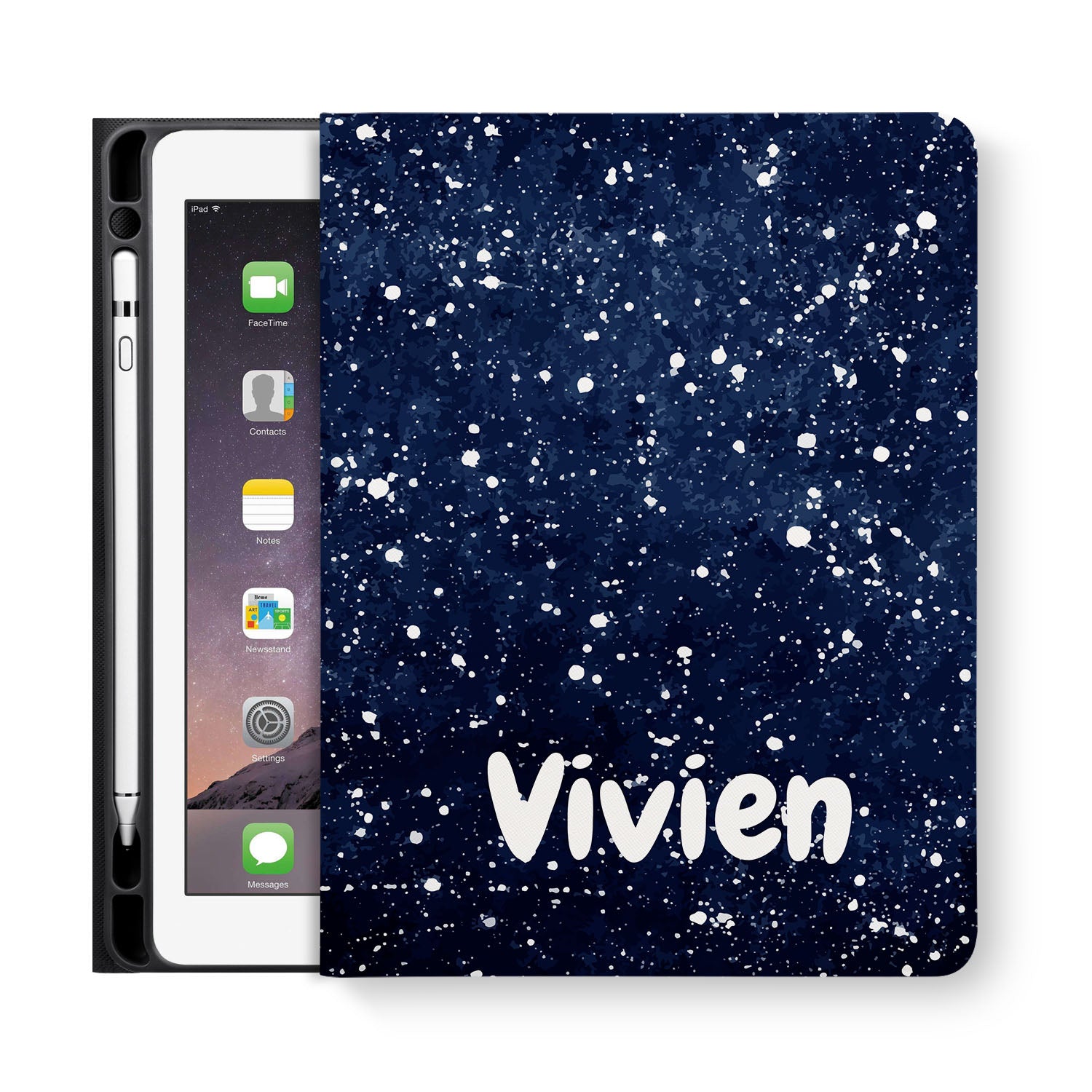 Premium iPad Folio Case with Galaxy Universe Design - Slim Protective Cover for iPad Pro/Air/Mini - Perfect for Work, Travel & School Use