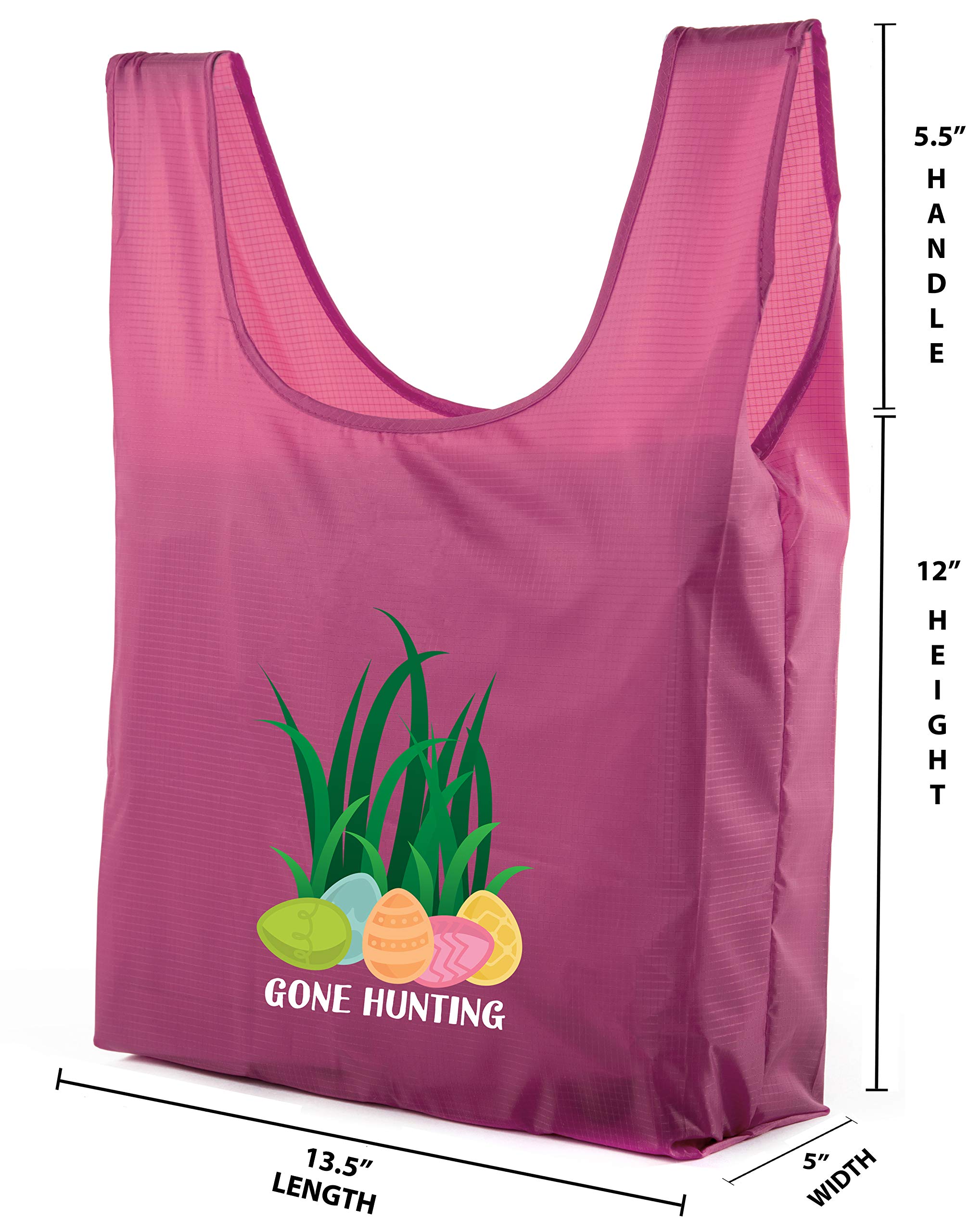 Easter Basket Bags - Bulk Reusable Grocery Tote Bags for Easter Egg Hunt & Spring Celebrations - Perfect for Kids Party Favors, Easter Gifts & Outdoor Activities