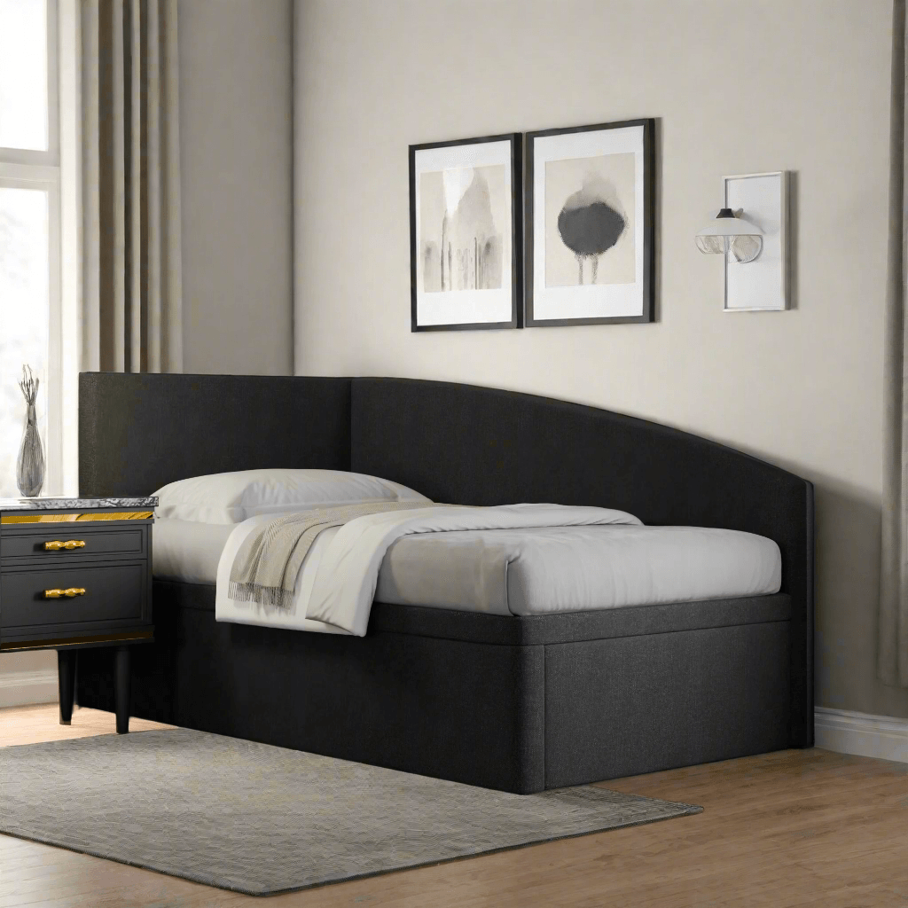 Gales Fabric Side Storage Daybed - Modern Sofa Bed with Hidden Storage for Small Spaces | Perfect for Guest Rooms, Dorms & Apartments