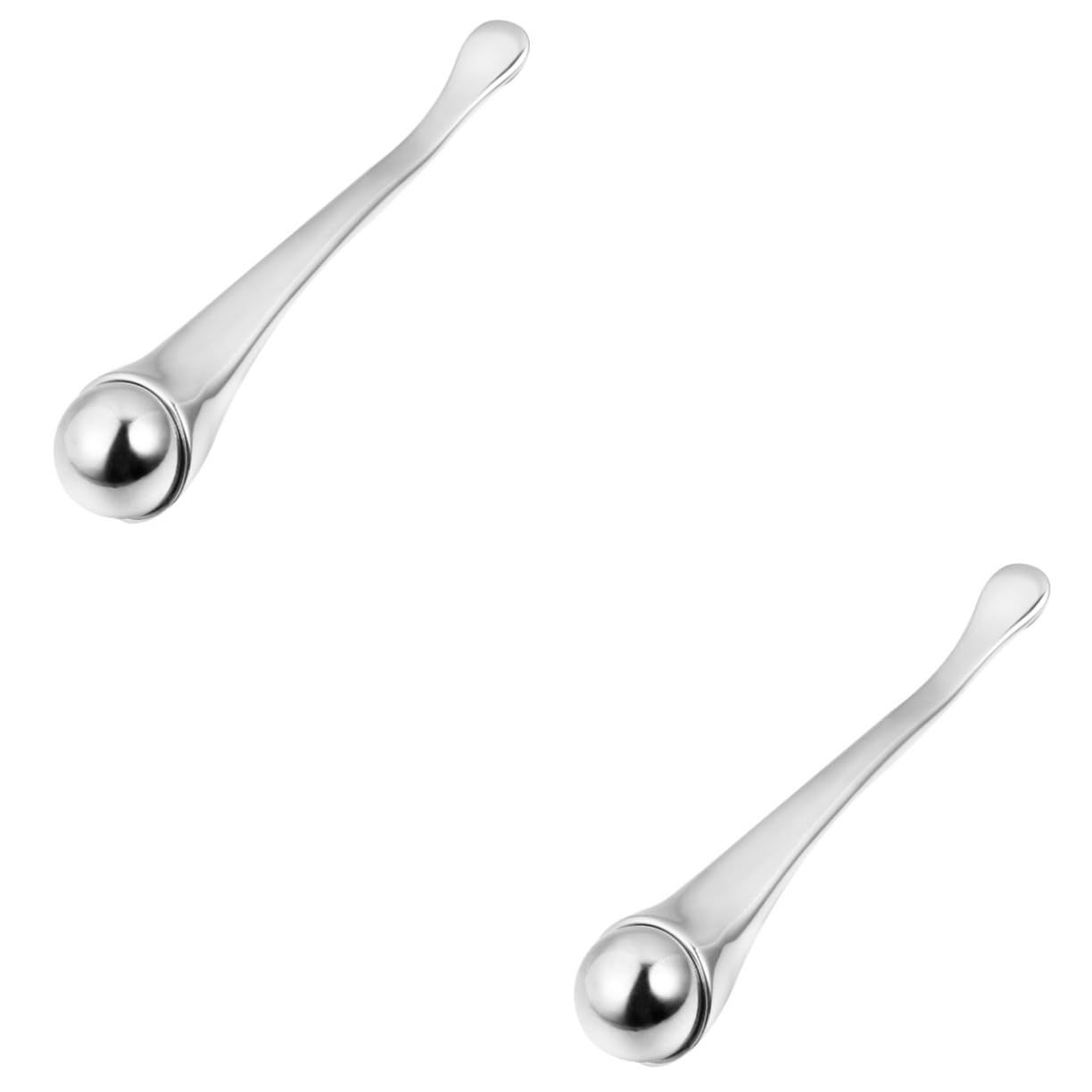 Beaupretty 2 Pack Metal Cosmetic Spoon - Stainless Steel Makeup Spatula for Facial Cream, Mask Application & Beauty Tools | Perfect for Skincare Routine, Makeup Removal & Spa Treatments