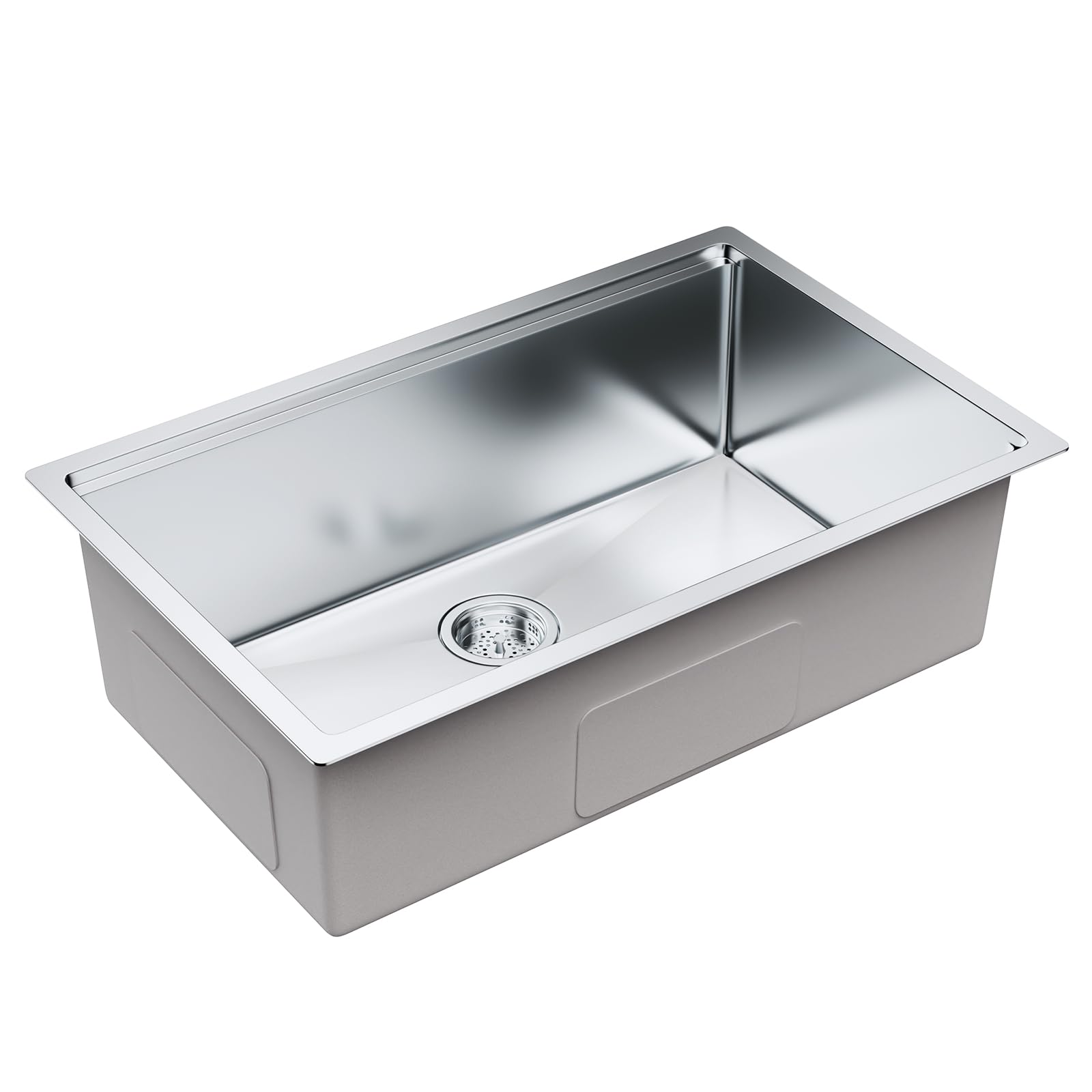 VEVOR 30 Inch 304 Stainless Steel Kitchen Sink - Single Bowl Drop-In/Undermount Design with Drainboard & Accessories - Perfect for Home Kitchens, RV, Prep Stations & Bars - Durable & Stylish Sink for Dishwashing, Food Prep & Entertaining