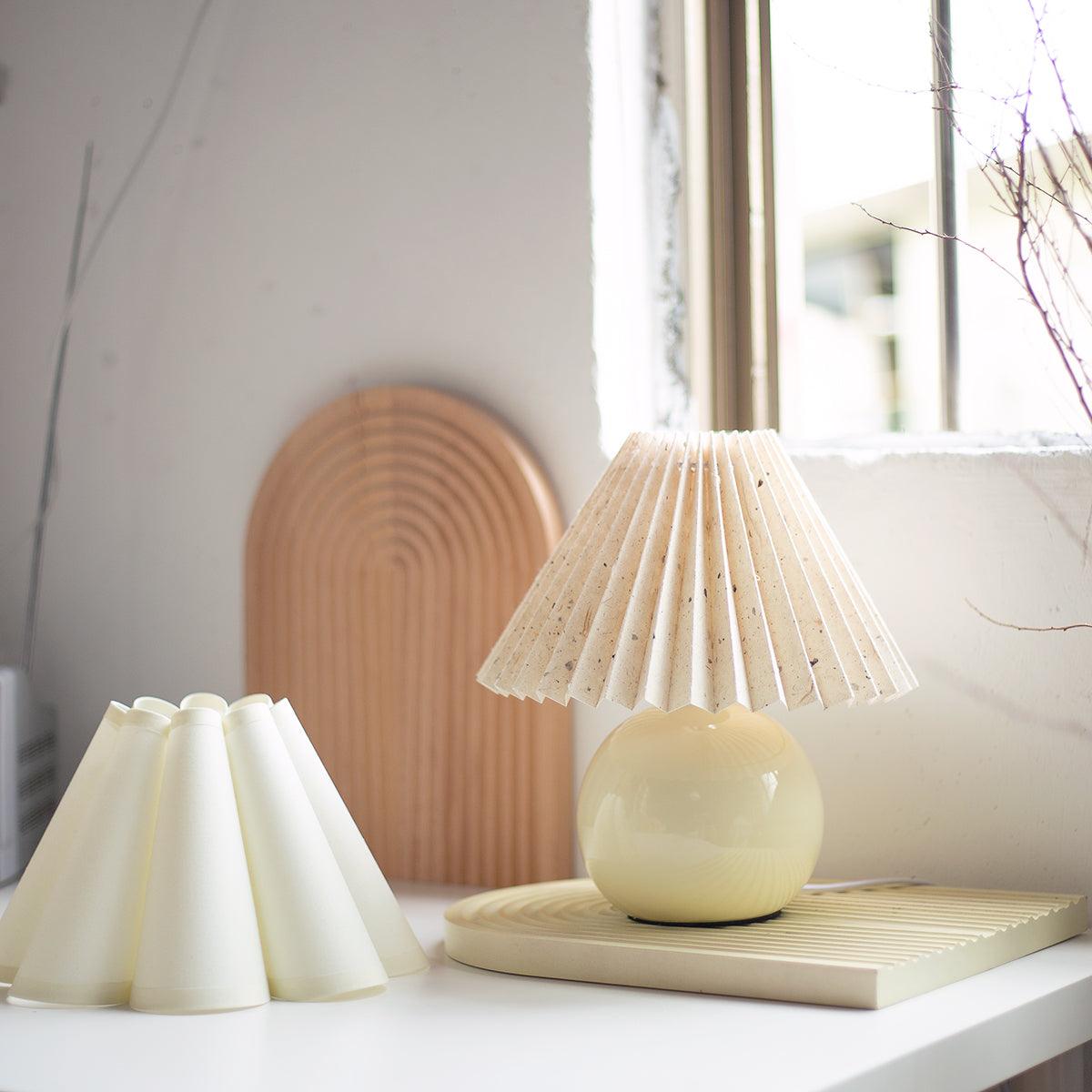Kicsi Knife Pleat Table Lamp - Modern LED Desk Light for Home Office, Bedroom & Living Room Decor - Perfect for Reading, Working & Ambient Lighting