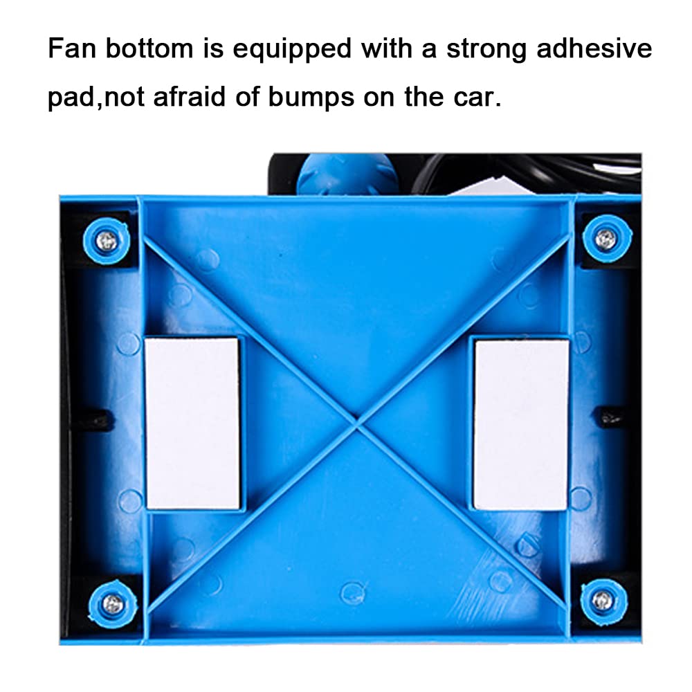 12V Car Fan Cooler - Portable Auto Cooling Fan with Cigarette Lighter Plug for RV, Baby Seat & Desktop Use - Compact 12 Volt Mini Fan for Travel, Office & Home Comfort