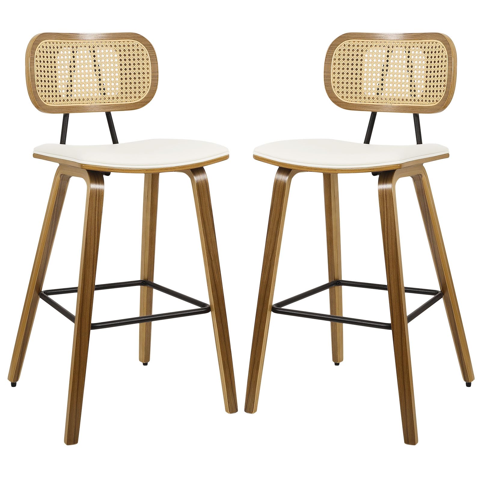 Mid Century Modern Counter Height Bar Stools Set of 2 - 26