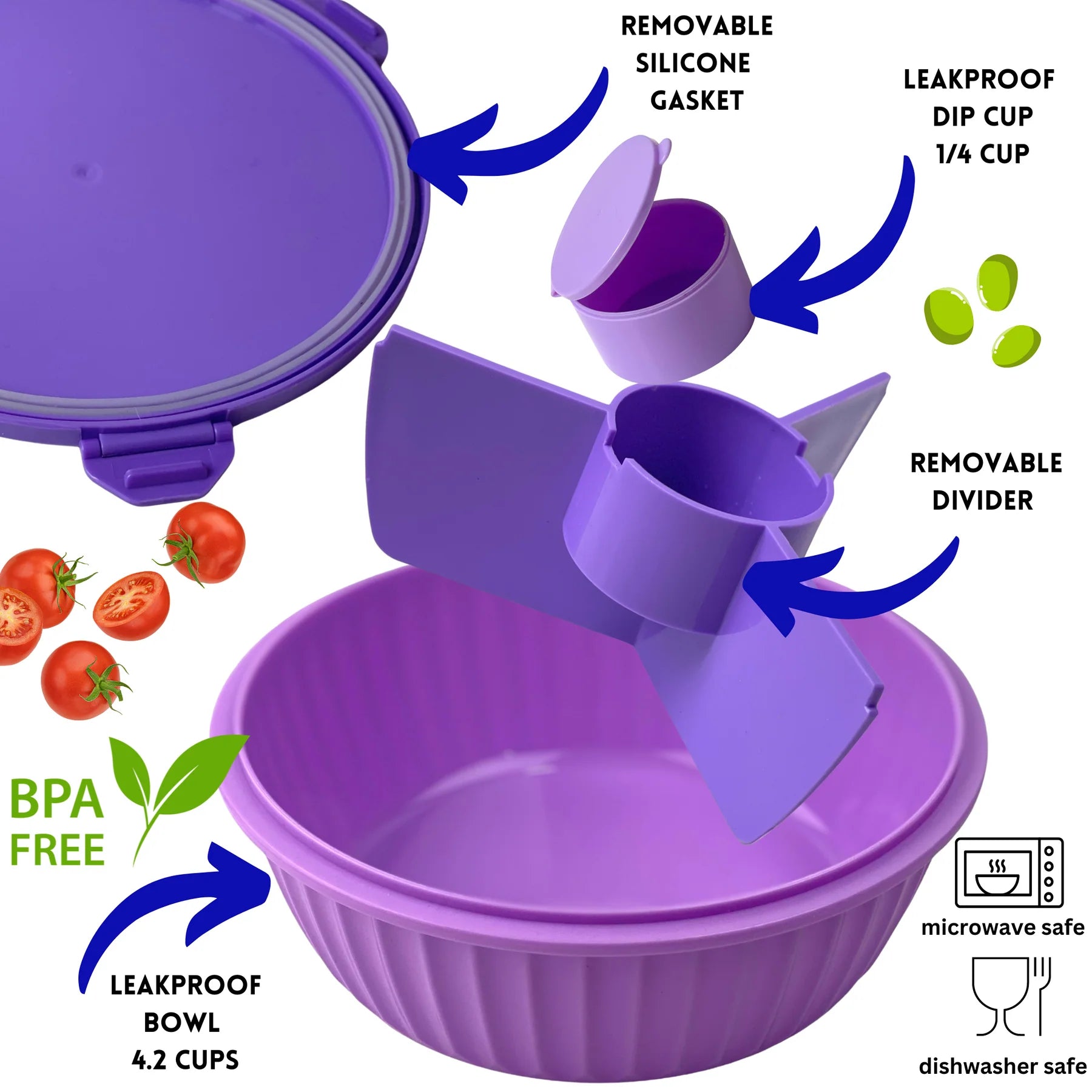Yumbox Poke Bowl - BPA-Free Leakproof Lunch Box for Adults & Kids | Perfect for School, Work, Picnics & Healthy Meal Prep