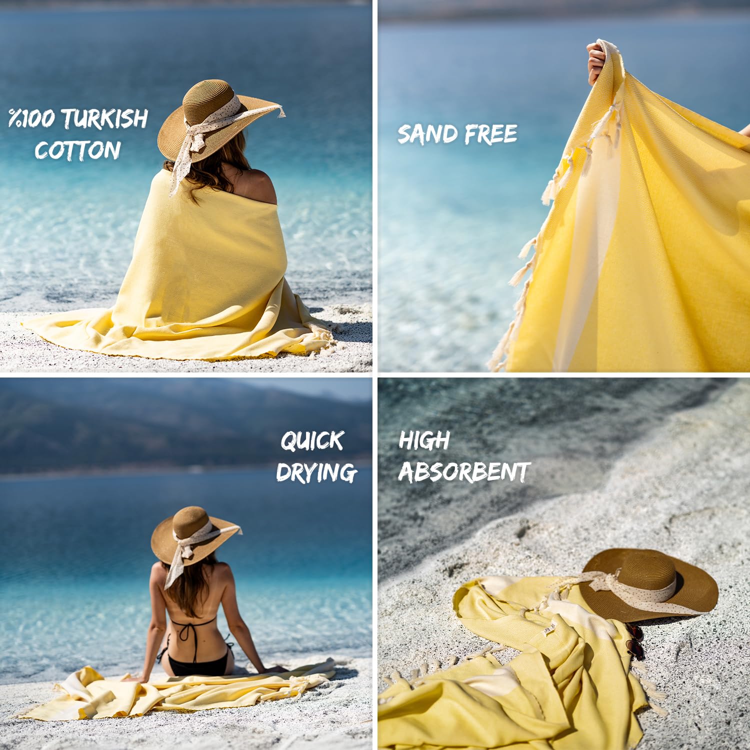 **Premium Turkish Beach Towel - Extra Large 40x71 Inch - 100% Cotton, Quick Dry & Sand-Free - Oversized Travel & Pool Towel for Adults - Perfect for Beach, Vacation, Yoga & Picnic**