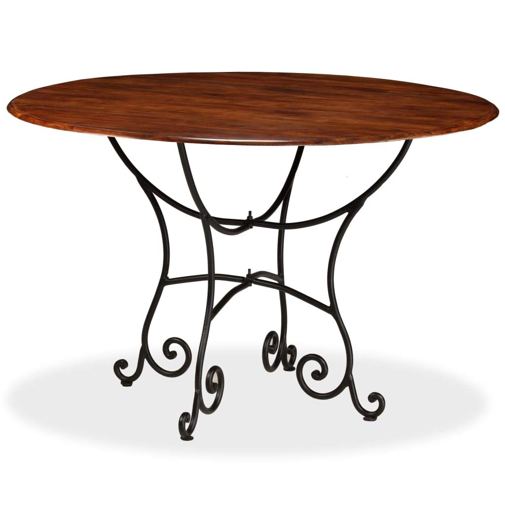 Solid Acacia Wood Dining Table with Sheesham Finish - 47.2