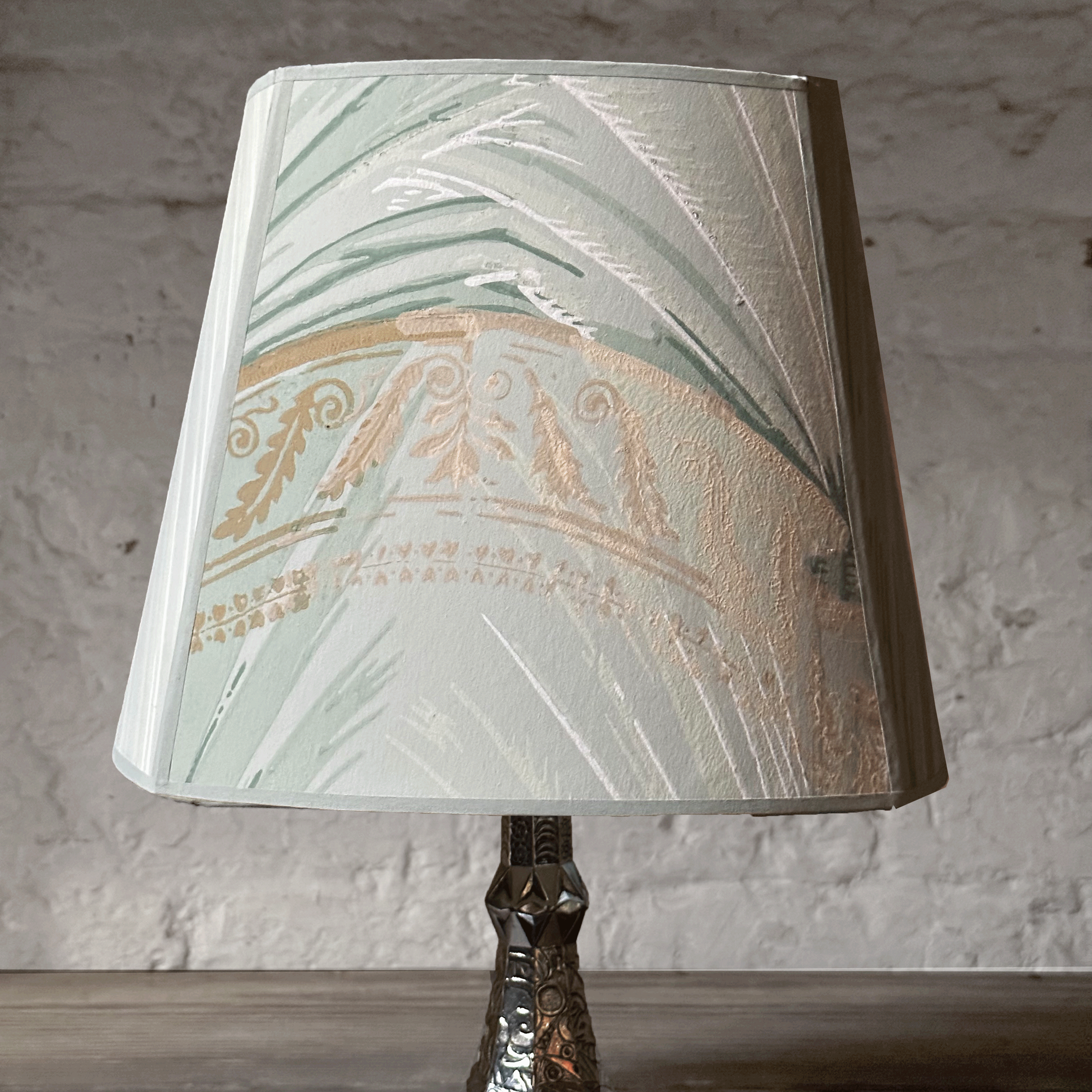 Antique French Paper Custom Lampshade - 8 Inch Handmade Vintage Style for Bedroom, Living Room & Office Decor