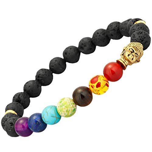 Lava Stone & 7 Chakra Stone & Buddha Bead