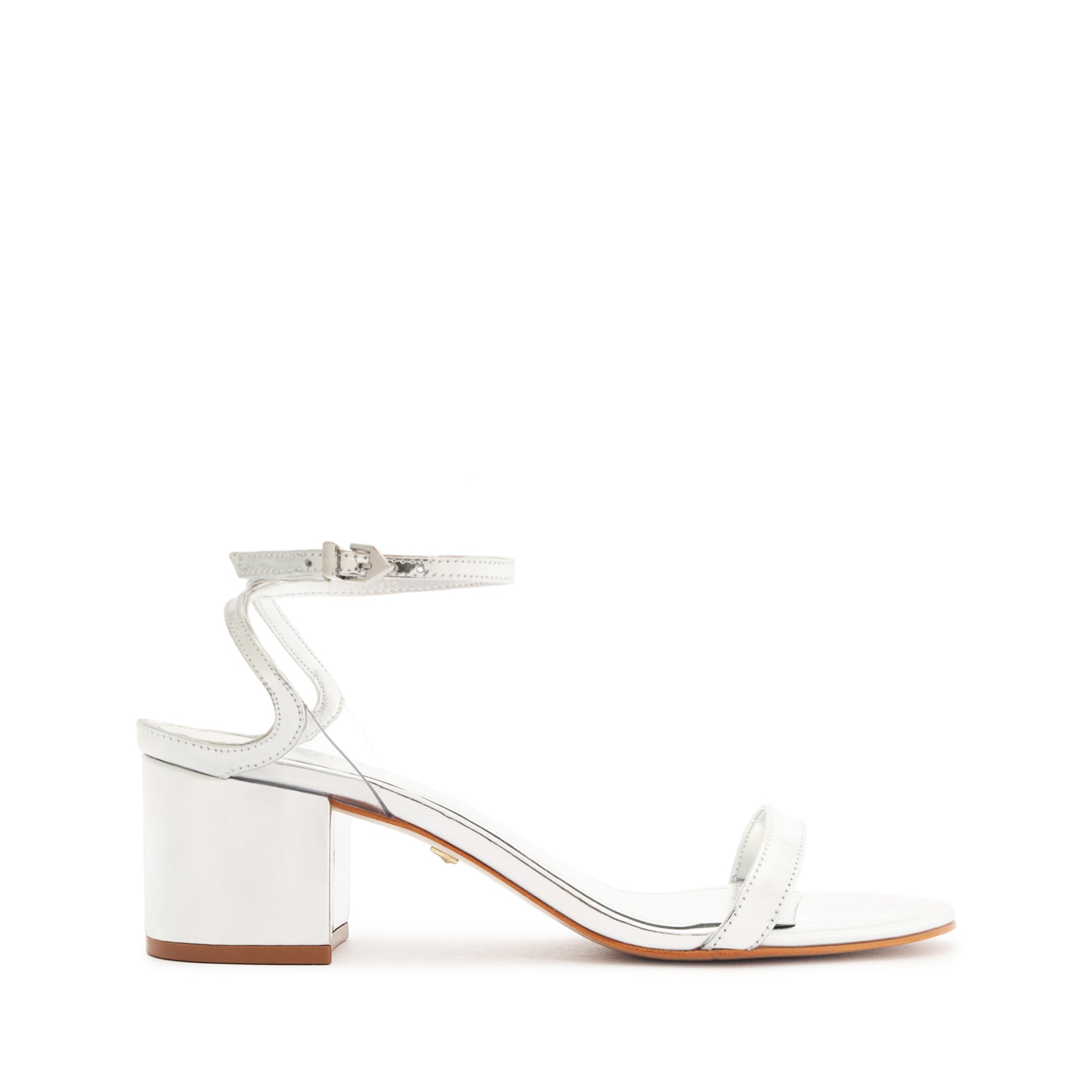 Skye Mid Block Heel Leather Sandals for Women - Comfortable Mirror Finish Summer Shoes - Perfect for Beach, Vacation, and Casual Outings