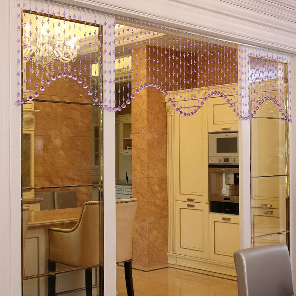 Crystal Hanging Bead Curtain - Elegant Door Beaded Partition with Shiny Stripe Design, Wall Panel Tassel Lanyard in 5 Colors - Perfect for Room Divider, Window Decor & Boho Home Decor