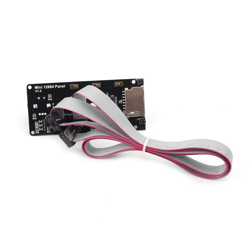 128x64 Mini LCD Screen for 3D Printers - Type C v1.2 Smart Display (Black on White) with SD Card Slot | Compatible with Marlin Firmware | DIY 3D Printing Projects & Home Electronics Prototyping
