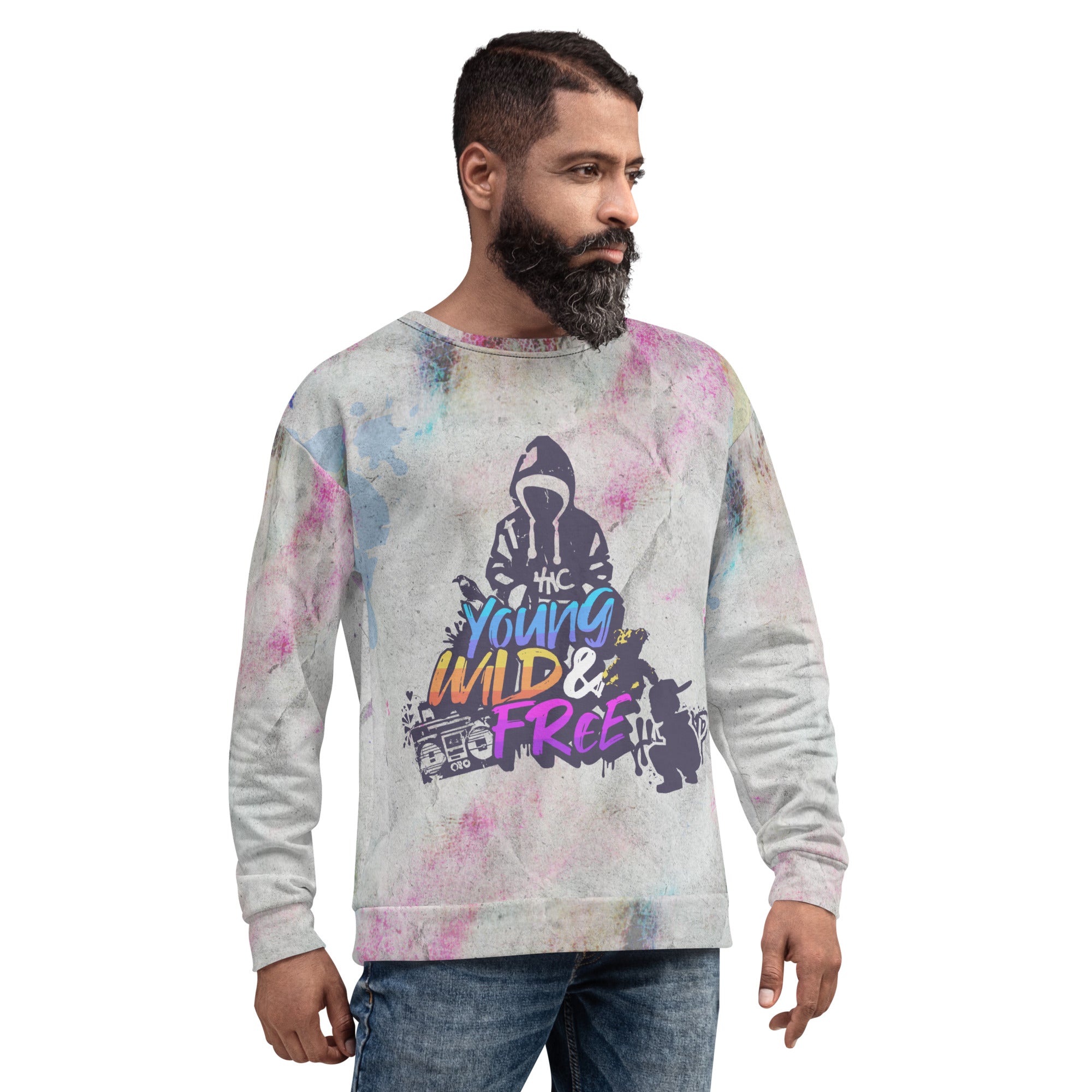 Young Wild Free Unisex Sweatshirt - Trendy Oversized Pullover for Men & Women | Perfect for Streetwear, Casual Outfits & Loungewear