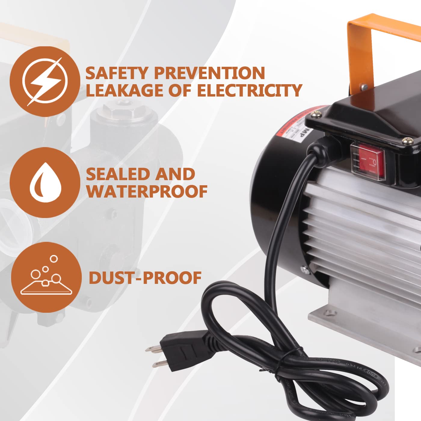 110V AC 16GPM Electric Self-Priming Diesel Kerosene Biodiesel Fuel Transfer Pump - Heavy Duty Oil Pump for Farm, Construction & Marine Use