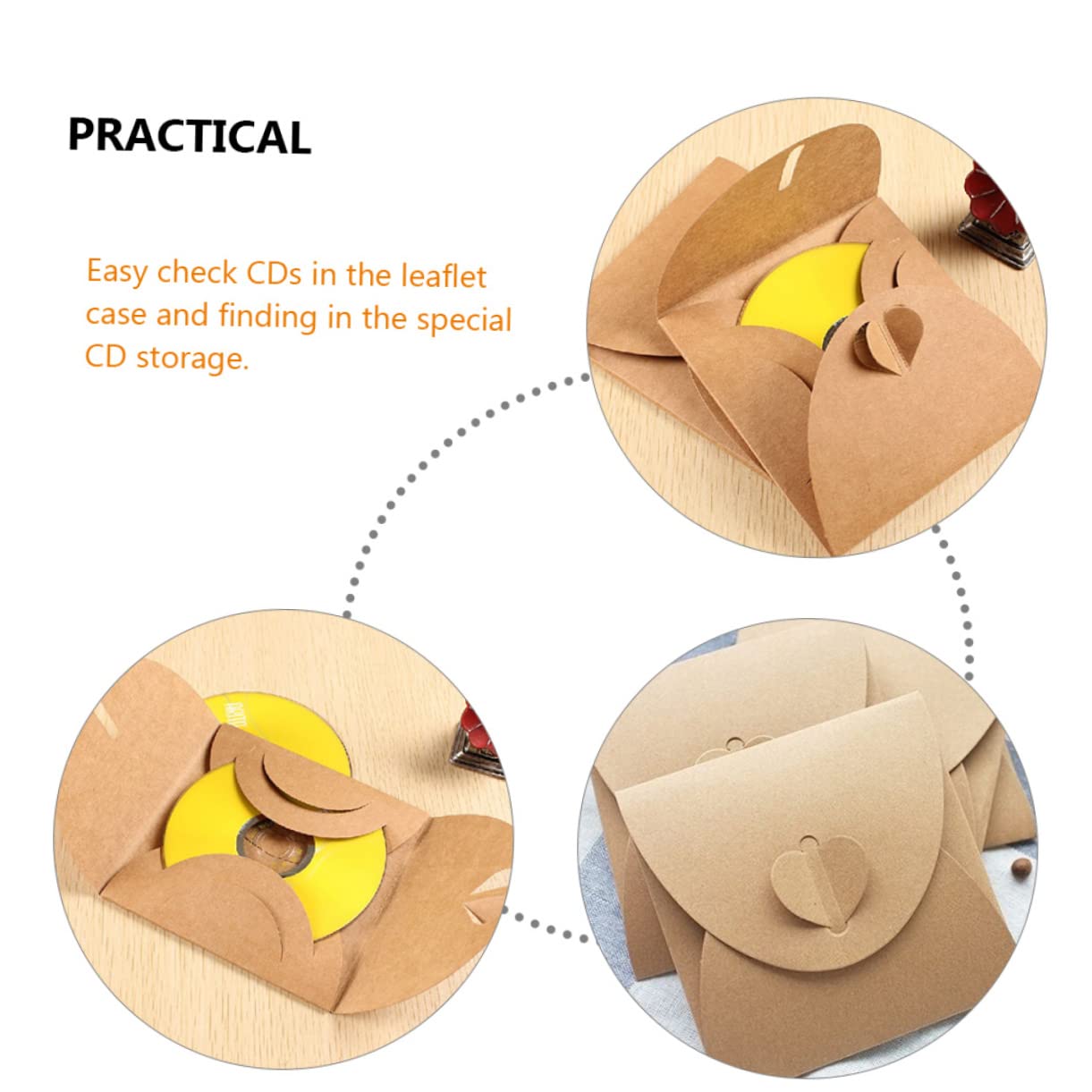 UKCOCO 200 Pcs CD DVD Paper Sleeves - Eco-Friendly Kraft Paper Envelopes for CD/DVD Storage, Organization & Protection | Perfect for Home, Office & Media Collections