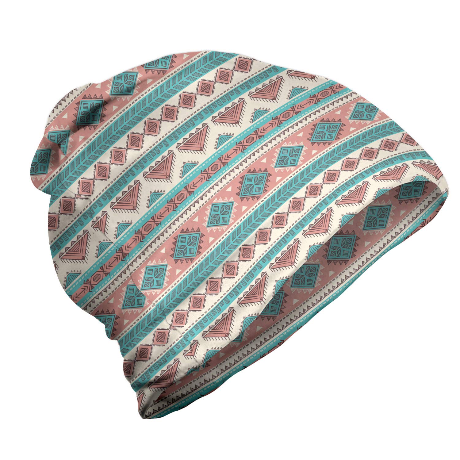 Ambesonne Unisex Winter Beanie Hat - Aztec Art Style, Soft Knit for Men & Women - Perfect for Hiking, Camping & Outdoor Activities in Cold Weather