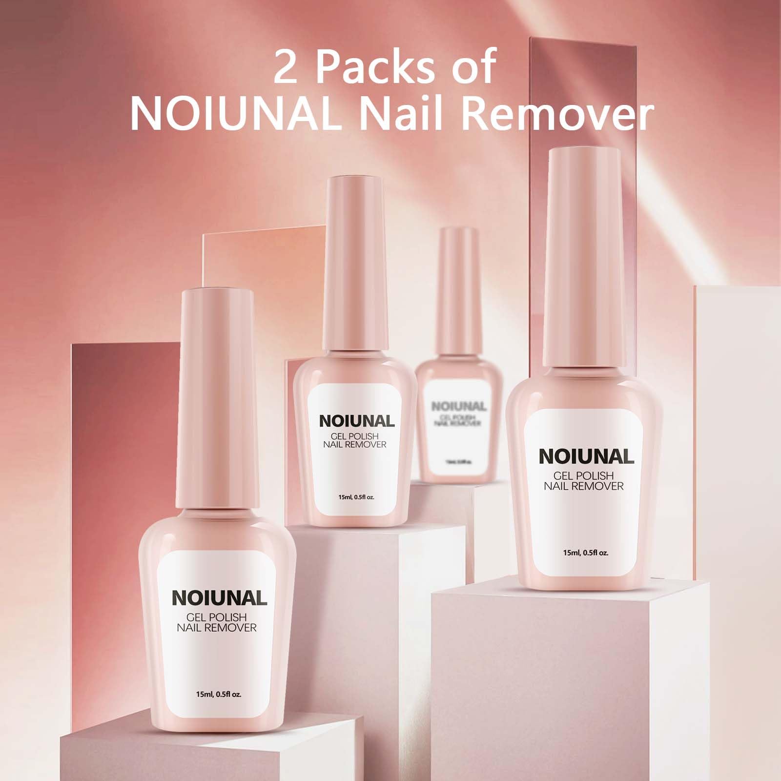Professional Gel Nail Polish Remover Kit - 2 Pack Fast-Acting 3-Minute No Soak Formula (15ml Each) for Salon & Home Manicures | Safe & Easy Nail Art Removal Solution
