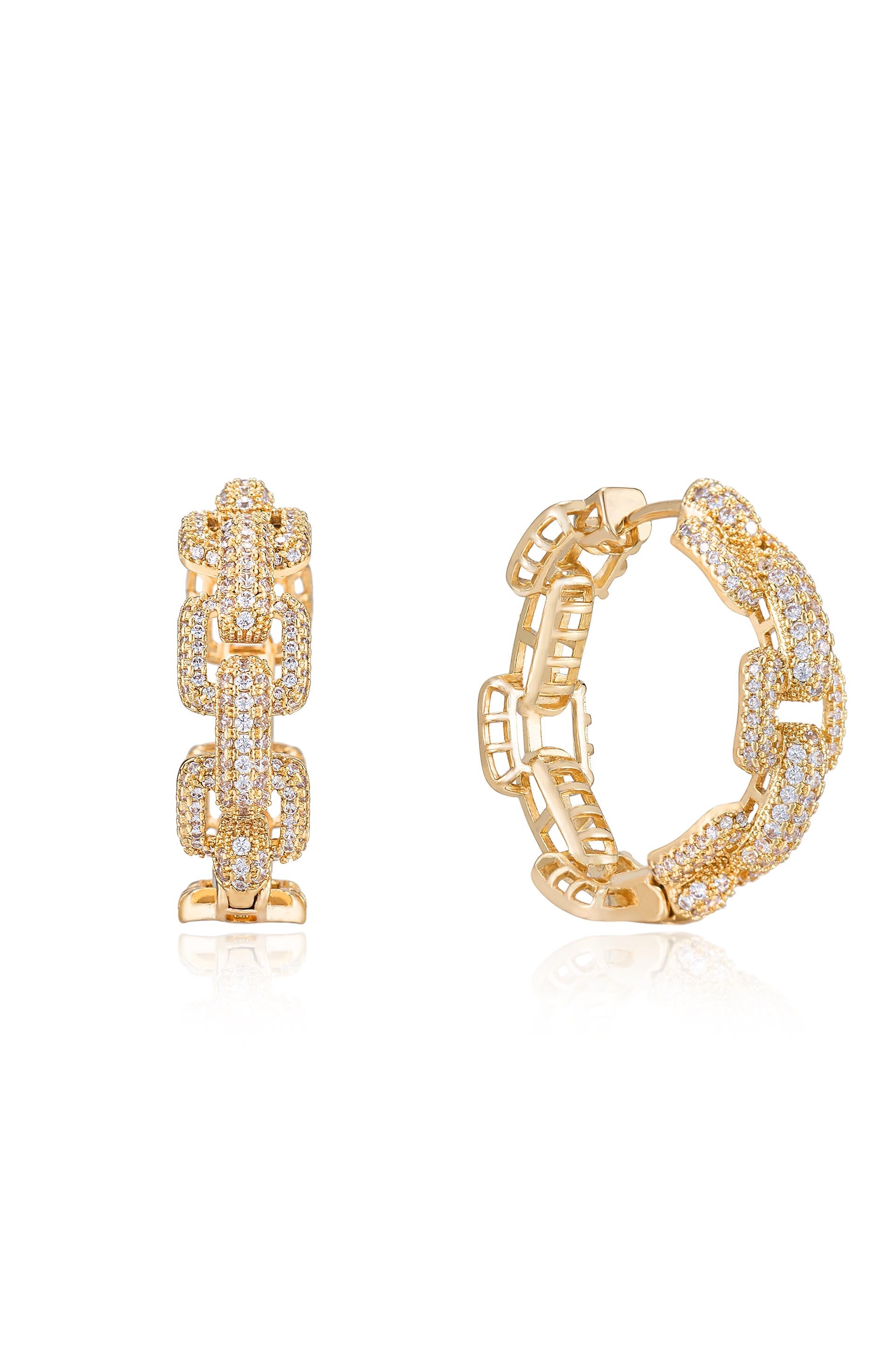 Crystal Chain Link Hoop Earrings for Women - Elegant Dangle Drop Earrings for Party, Wedding & Everyday Wear | Hypoallergenic & Lightweight Fashion Jewelry