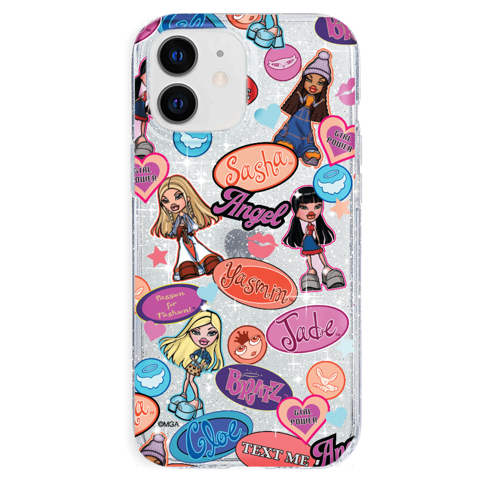 Bratz Pack Glitter iPhone Case - Trendy Sparkle Phone Cover for Bratz Fans - Perfect for Parties, School & Everyday Use