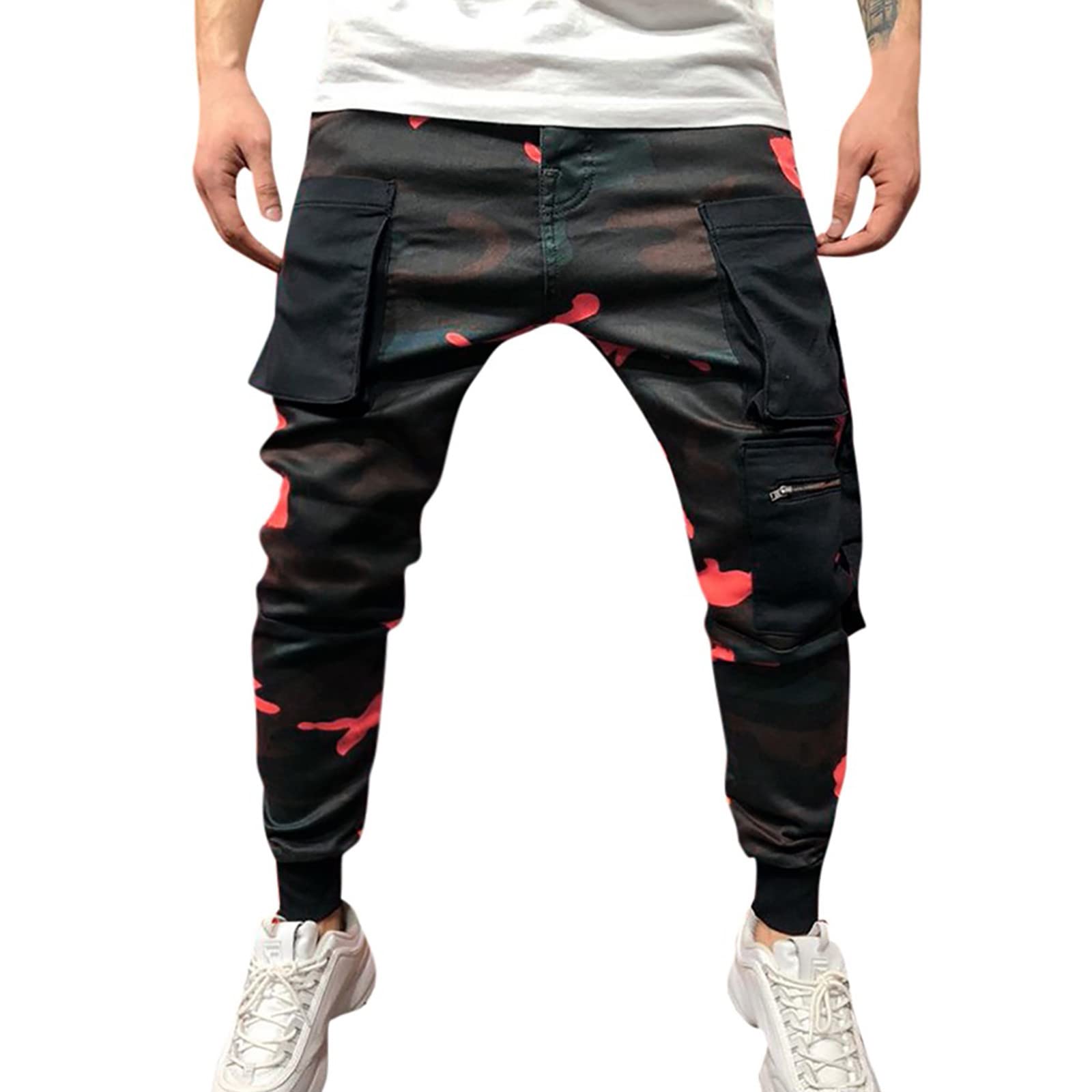 Men's Camouflage Sweatpants - Casual Outdoor Jogger Pants with Pockets for Beach, Hiking & Lounge Wear - Comfortable Long Pants for Men