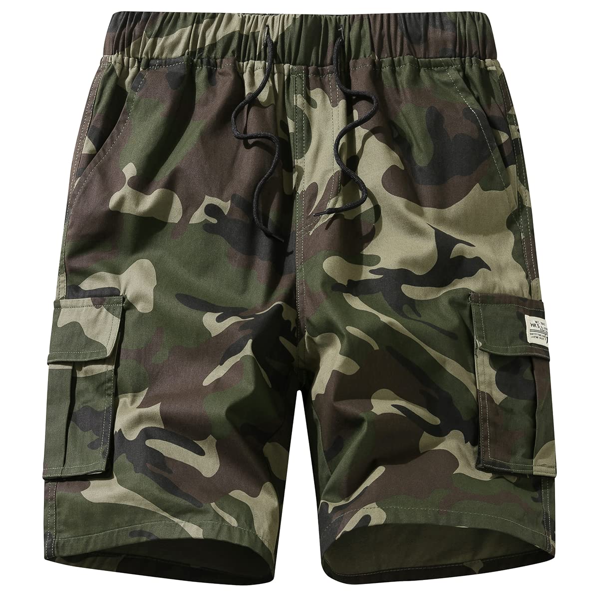 **MSMSSE Men's Cargo Shorts - Elastic Waist with Drawstring, Breathable Cotton, Summer Casual & Work Shorts for Outdoor, Gym, and Travel**