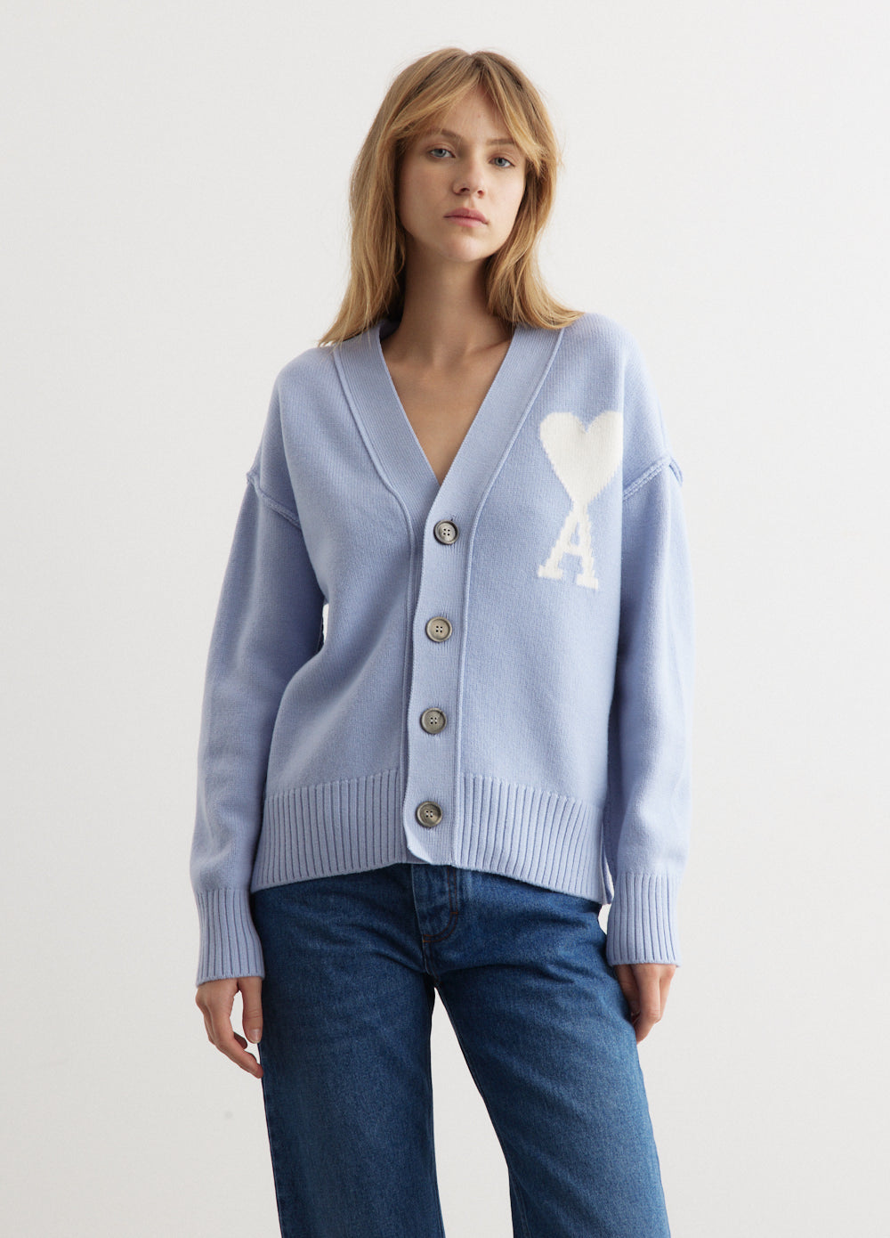 Off White ADC Cardigan - Premium Cashmere Sweater in Blue | Stylish & Comfortable for Casual Wear & Office Outfits