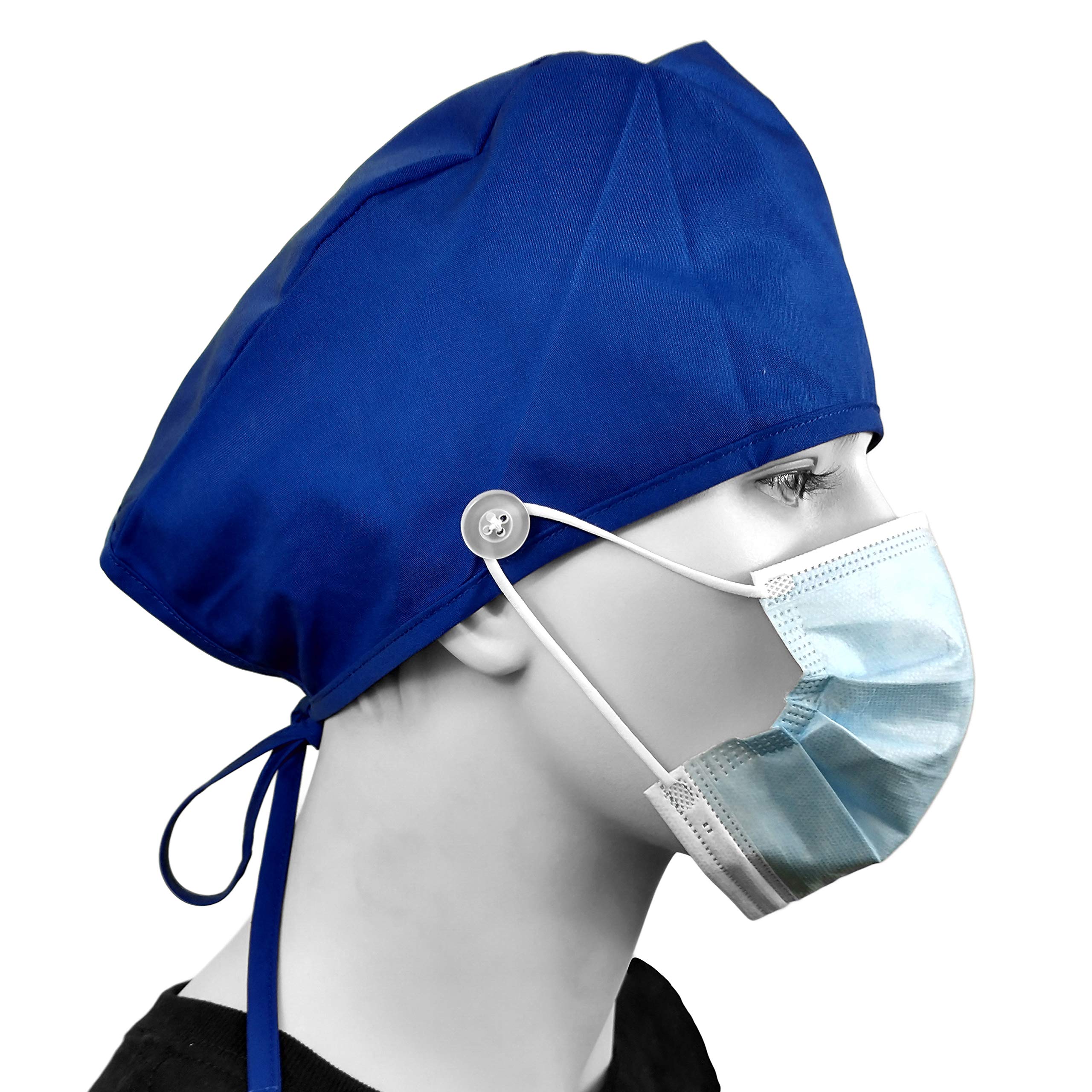 Premium Scrub Cap with Buttons - Unisex Surgical Hat for Men & Women - Adjustable Medical Nurse Cap with Ties - Ideal for Hospitals, Clinics & Healthcare Professionals