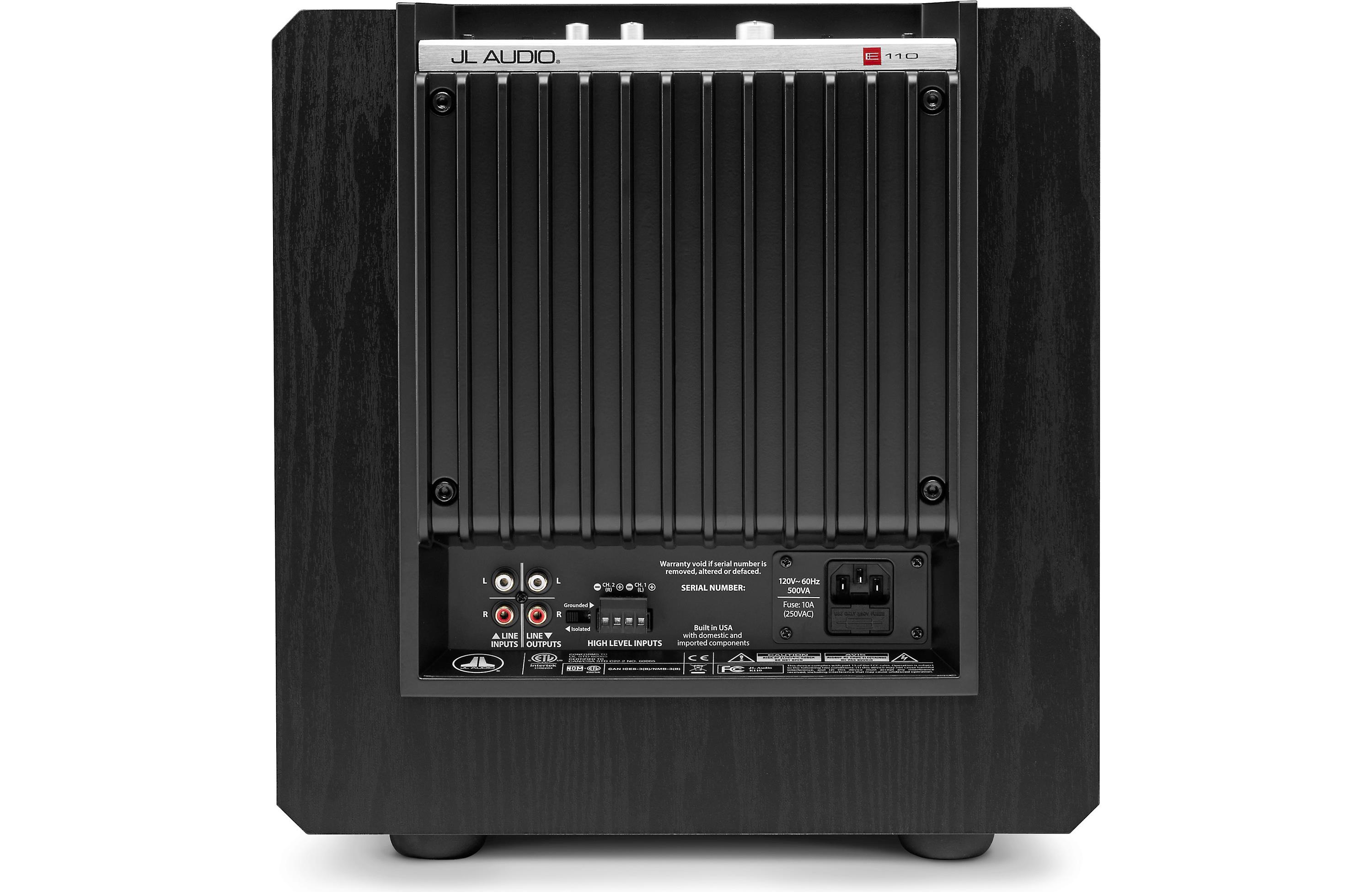 JL Audio E SUB 110 ASH 10 Inch Powered Subwoofer - High Performance Home Theater & Car Audio Bass Speaker for Movies, Music & Gaming