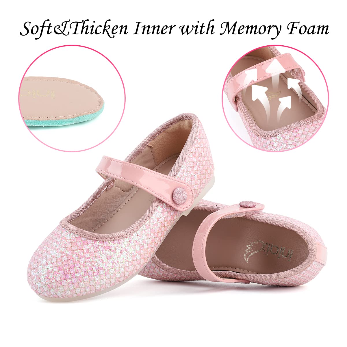 **Rainbow Mary Jane Flat Shoes for Girls - Cute Toddler Dress Shoes for Birthday Party, School & Wedding - Comfortable & Stylish Kids' Shoes for Special Occasions**