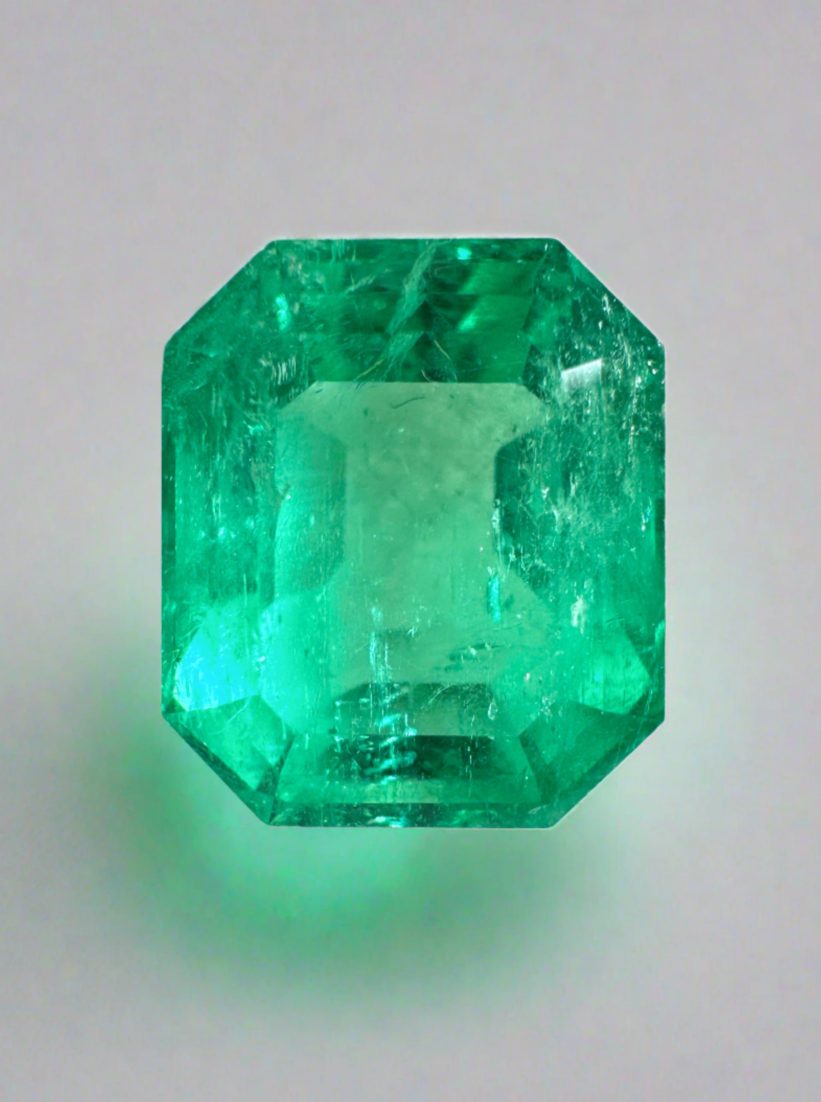 8.51 Carat 13x11mm Natural Colombian Emerald Gemstone - Classic Emerald Cut Loose Stone for Jewelry Making, Engagement Rings & Luxury Gifts