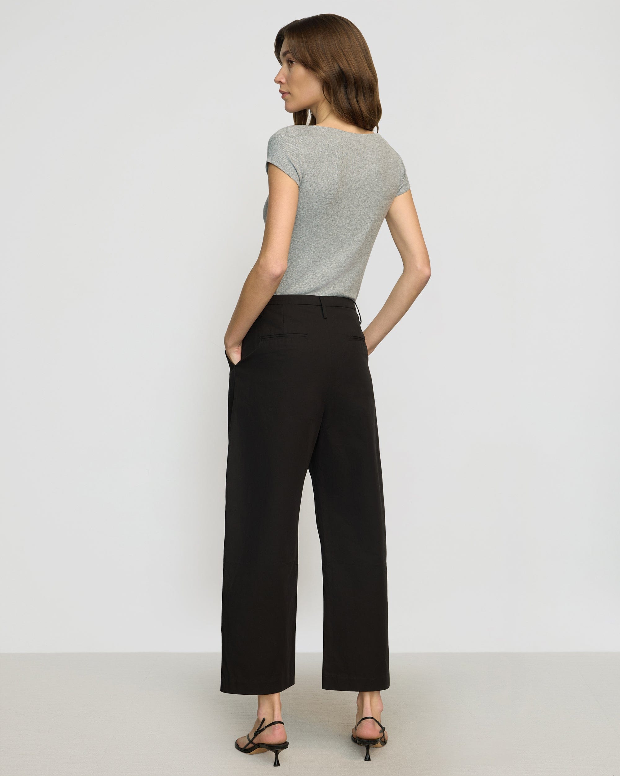 Meira Tailored Cropped Pants for Women - High Waist Slim Fit Ankle Dress Pants - Office Work & Business Casual Wear