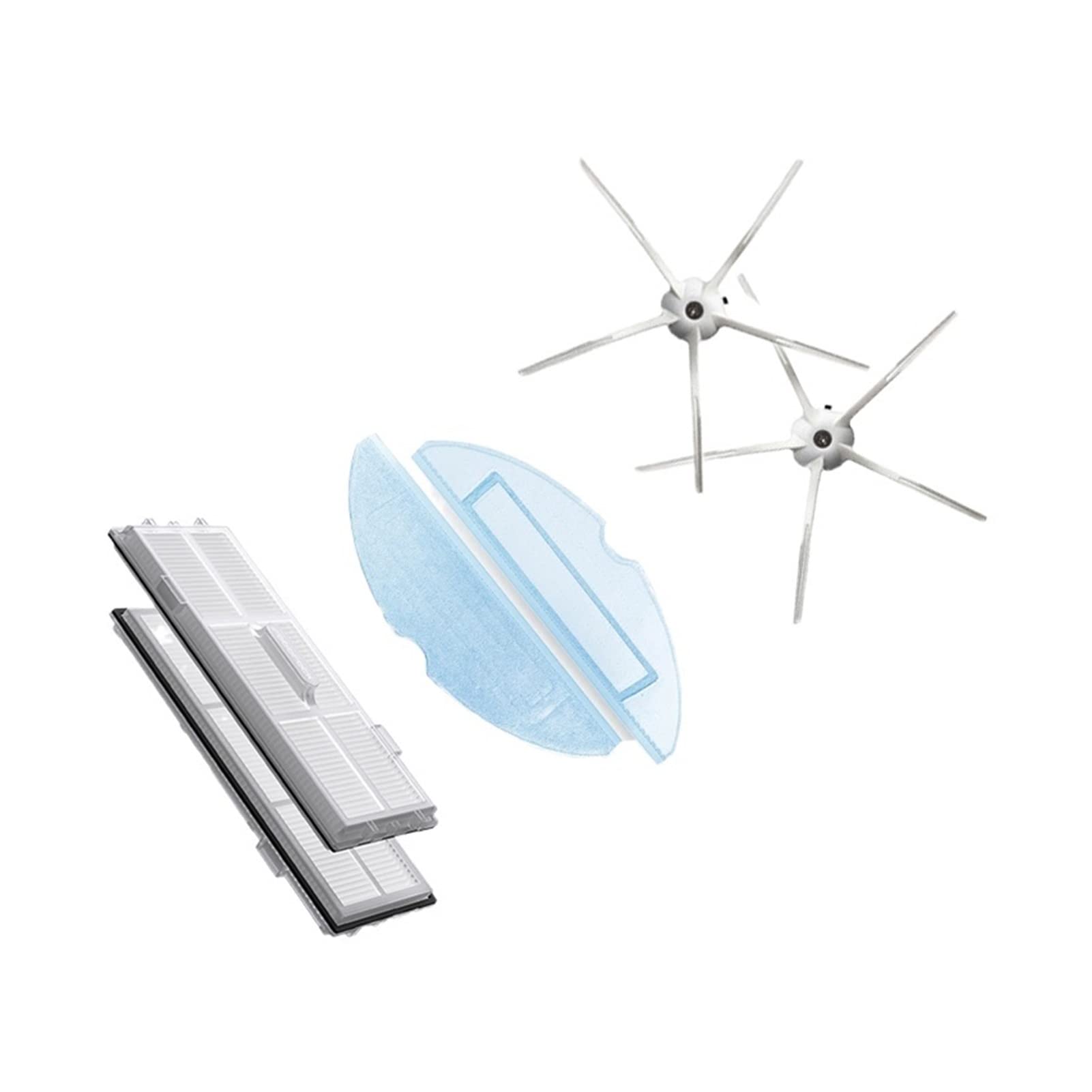 Roborock S7 & S7 Plus Vacuum Cleaner Accessories - 5-Pack HEPA Filter, Mop Pad & Side Brush Kit | Light Green Replacement Parts for Robot Vacuum | Perfect for Hardwood Floors & Pet Hair Cleaning