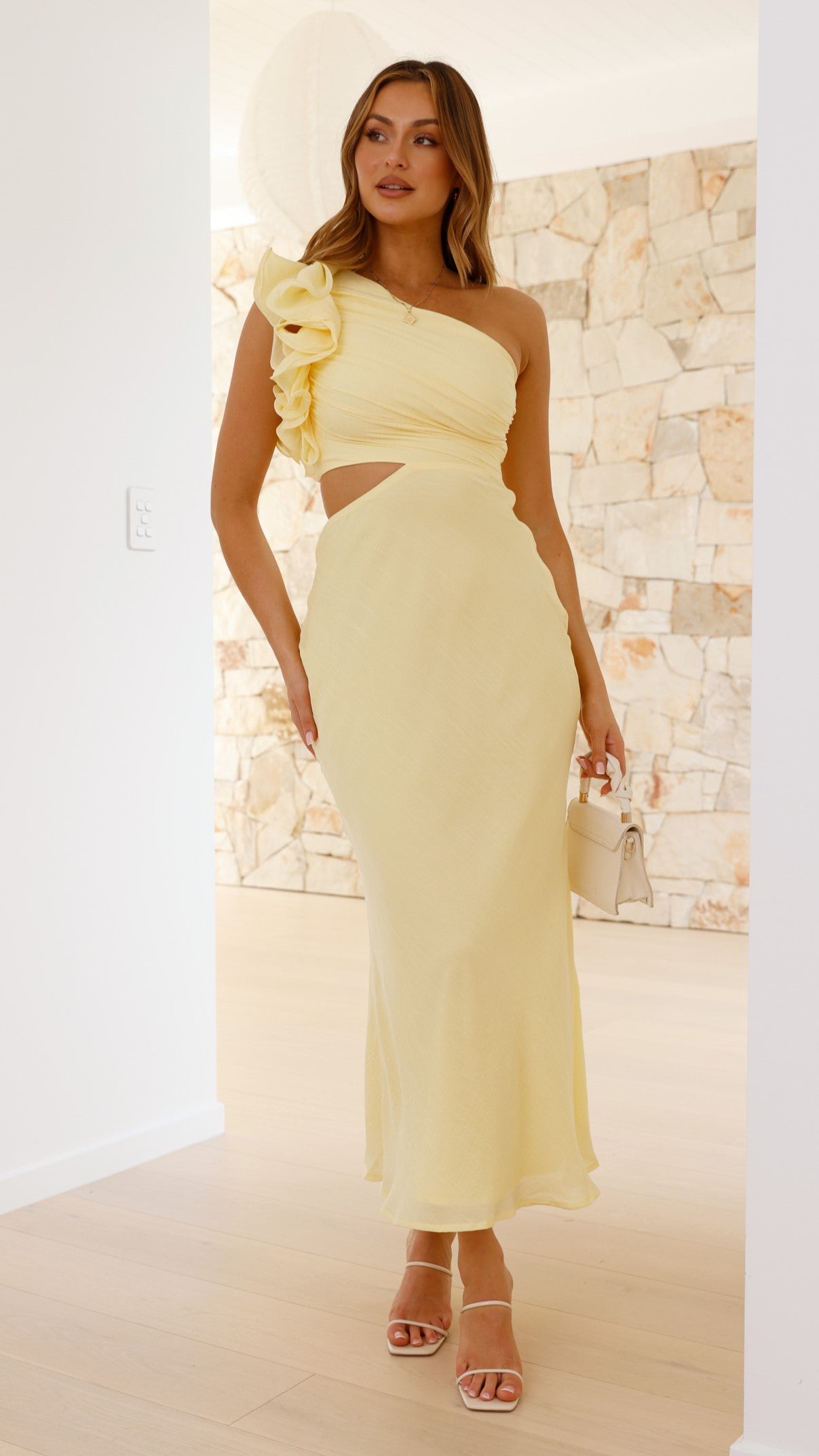 Amina Maxi Dress for Women - Flowy Long Summer Dress in Yellow | Perfect for Beach, Vacation & Casual Outings