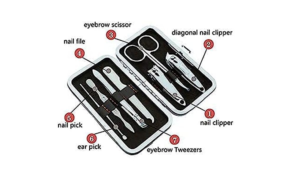 VDHJA 7-in-1 Professional Pedicure & Manicure Kit - Stainless Steel Nail Clipper Set for Men & Women | Complete Grooming Kit with Nail Care Tools | Perfect Gift for Him & Her | Home Spa & Travel Essential
