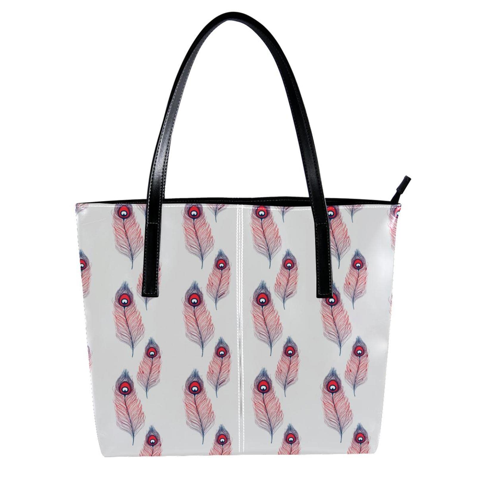Women's Leather Handbag - Fashion Tote Shoulder Bag with Peacock Pattern for Dating, Shopping & Daily Use | Stylish Hobo Purse for Work, Travel & Special Occasions