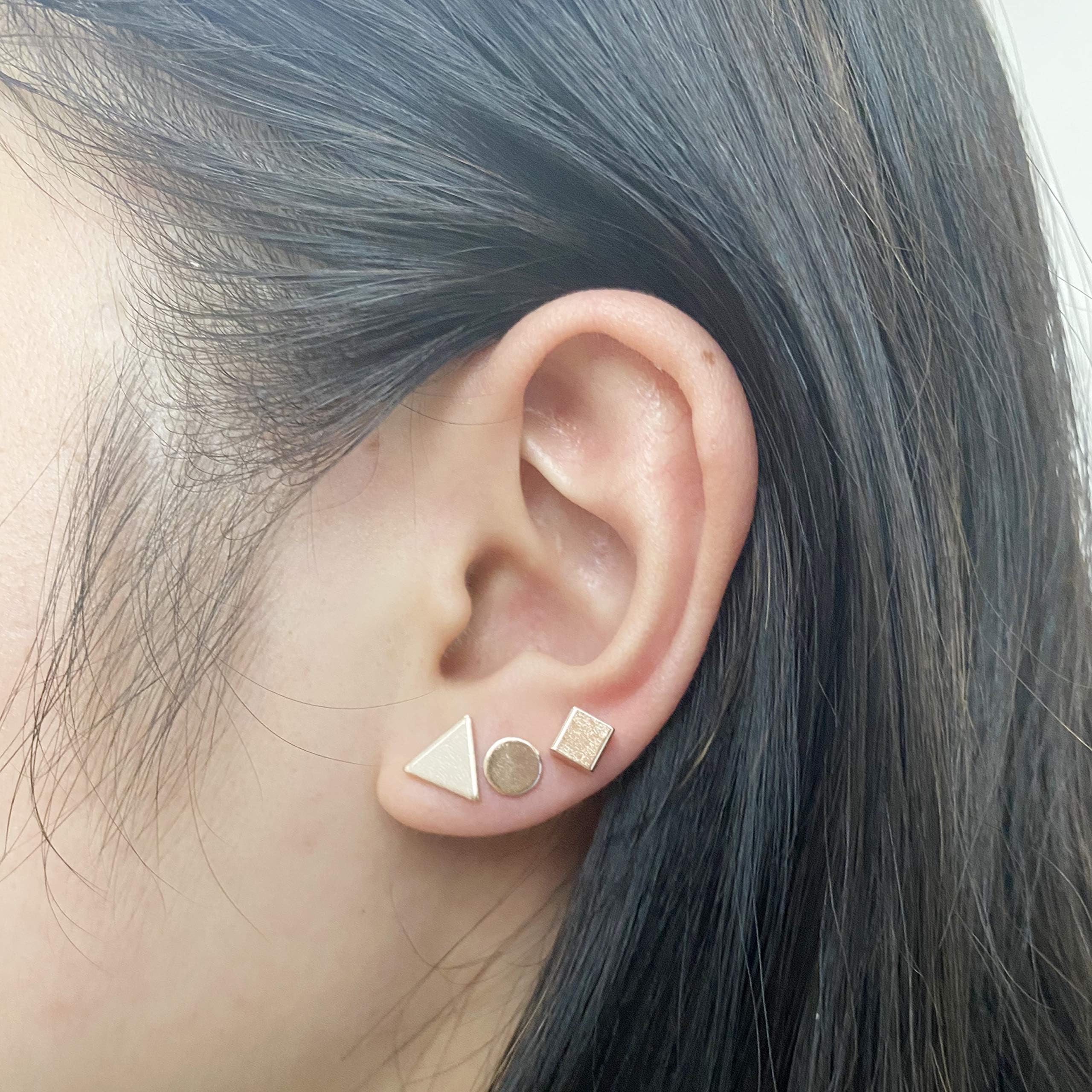 Minimalist Gold Stud Earrings for Women - Simple Circle Bar Earrings, Dainty Jewelry Gift Set for Her | Perfect for Everyday Wear, Office & Special Occasions