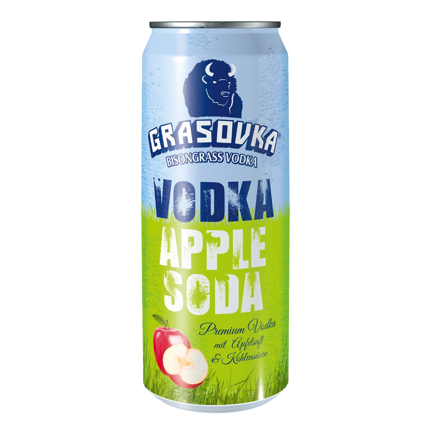 Grasovka Apple Soda - 12 Pack of 0.33L Cans | Refreshing Apple Flavored Soft Drink | Perfect for Parties, BBQs & Summer Refreshment