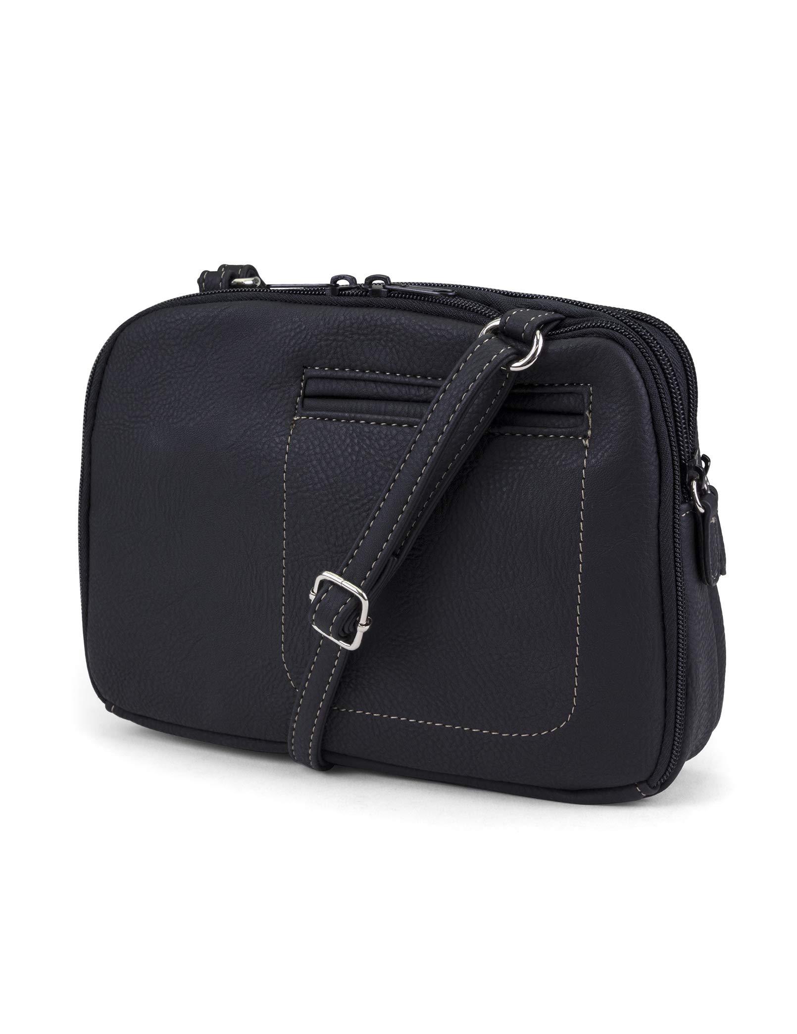 MultiSac Zippy Triple Compartment Crossbody Bag for Women - Waterproof Travel Purse with RFID Protection - Perfect for Shopping, Work & Daily Use