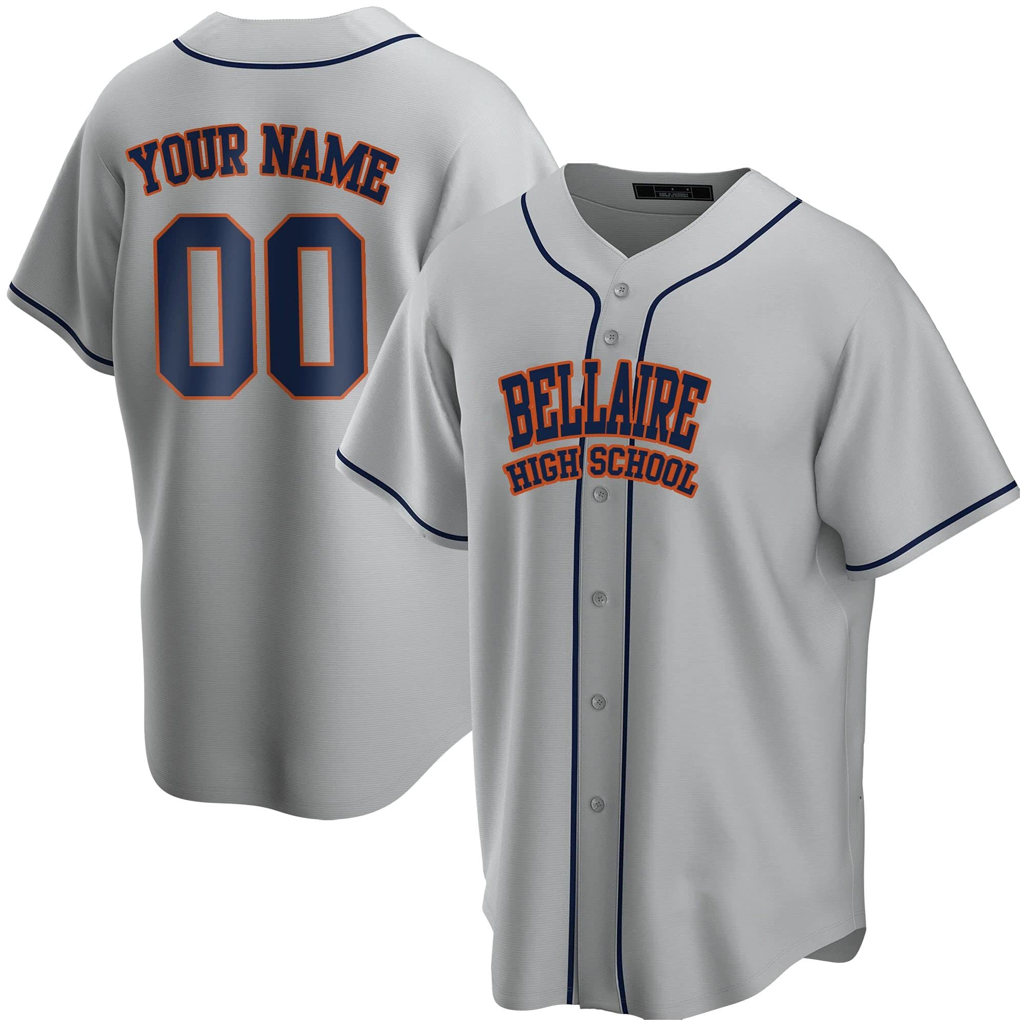 Custom Texas Houston Bellaire High School Team Jersey - Gray Color for Sports, Fan Events & School Spirit Wear