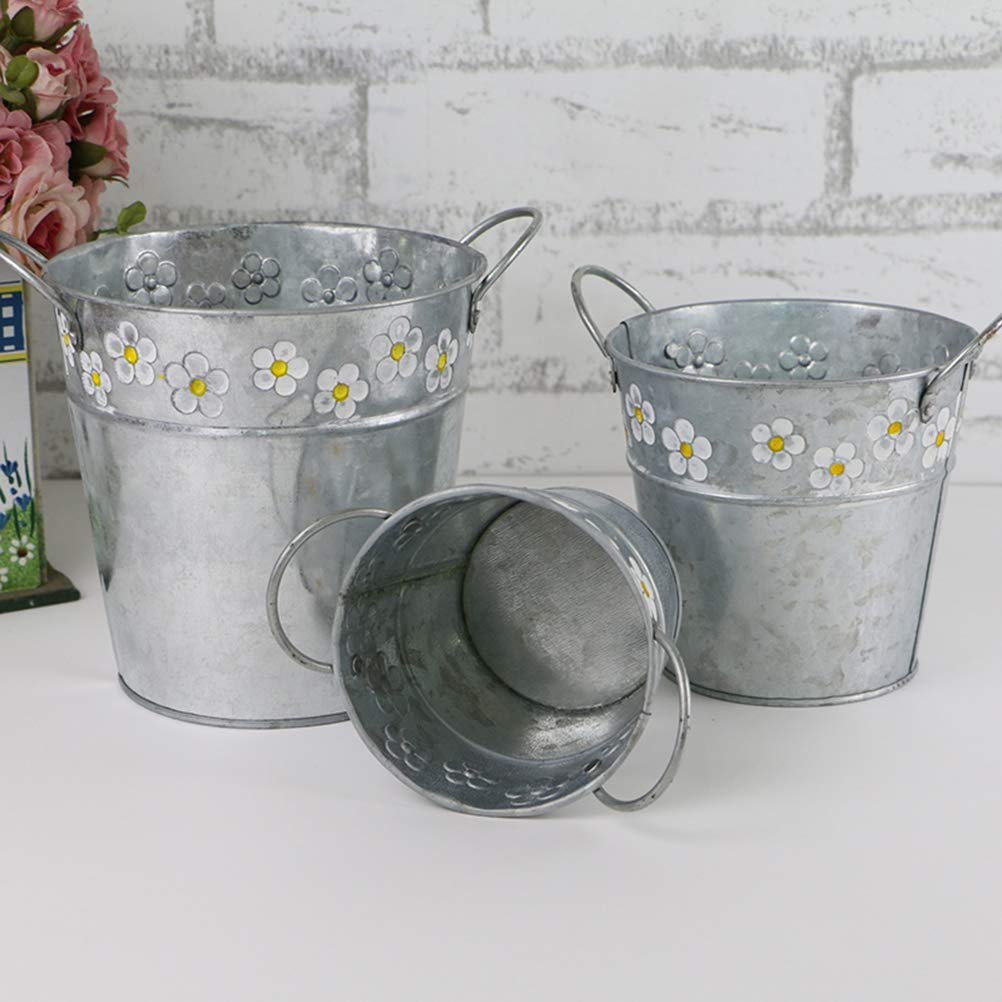 BESPORTBLE Iron Flower Pot - Decorative Plant Pot for Bonsai, Succulents, and Home Gardening - Rustic Metal Bucket for Indoor and Outdoor Decor